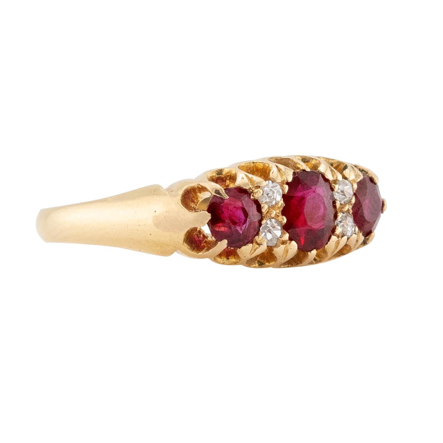 Late Victorian 18k Ruby & Diamond Ring