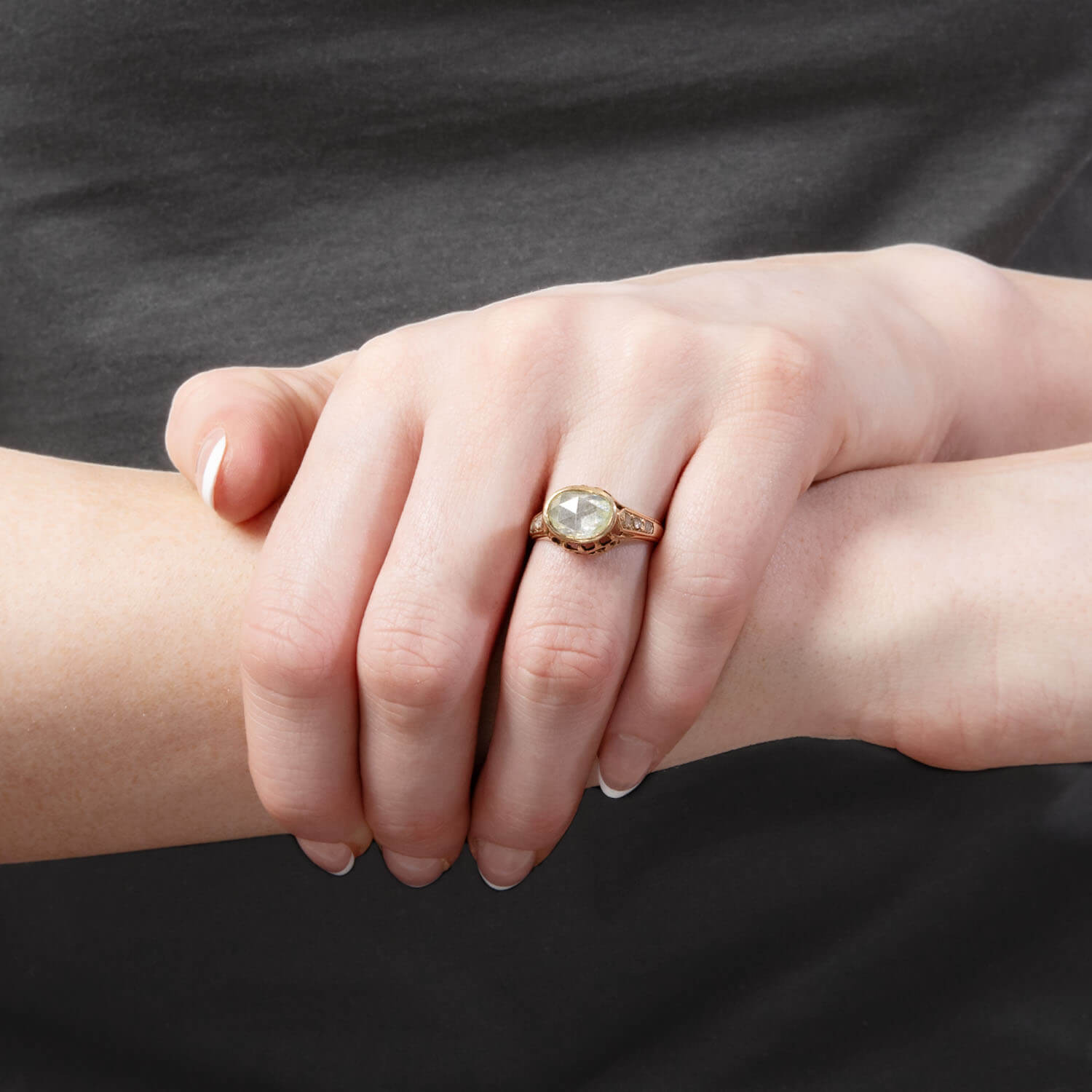 Georgian 15K Diamond Engagement Ring 1.10ct