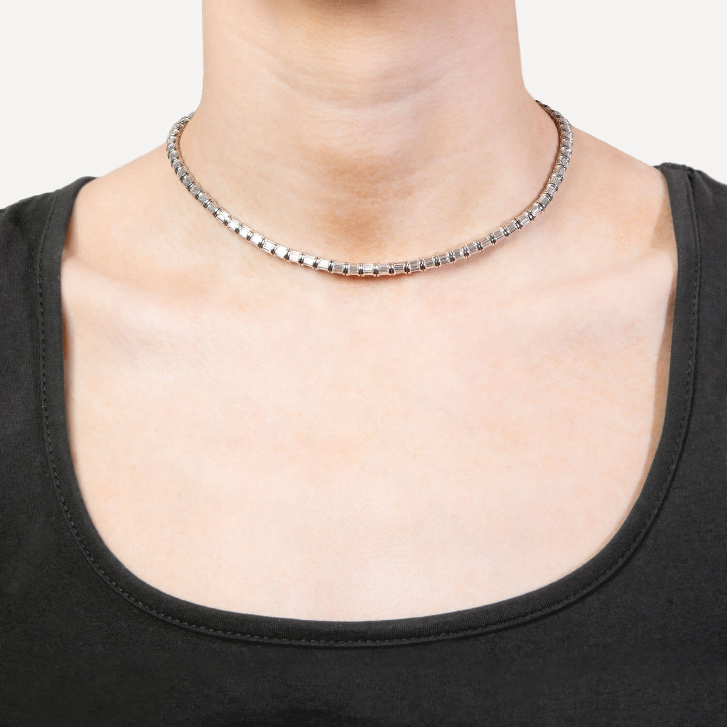 Estate Italian 18k 11.50ctw Diamond Riviera Necklace