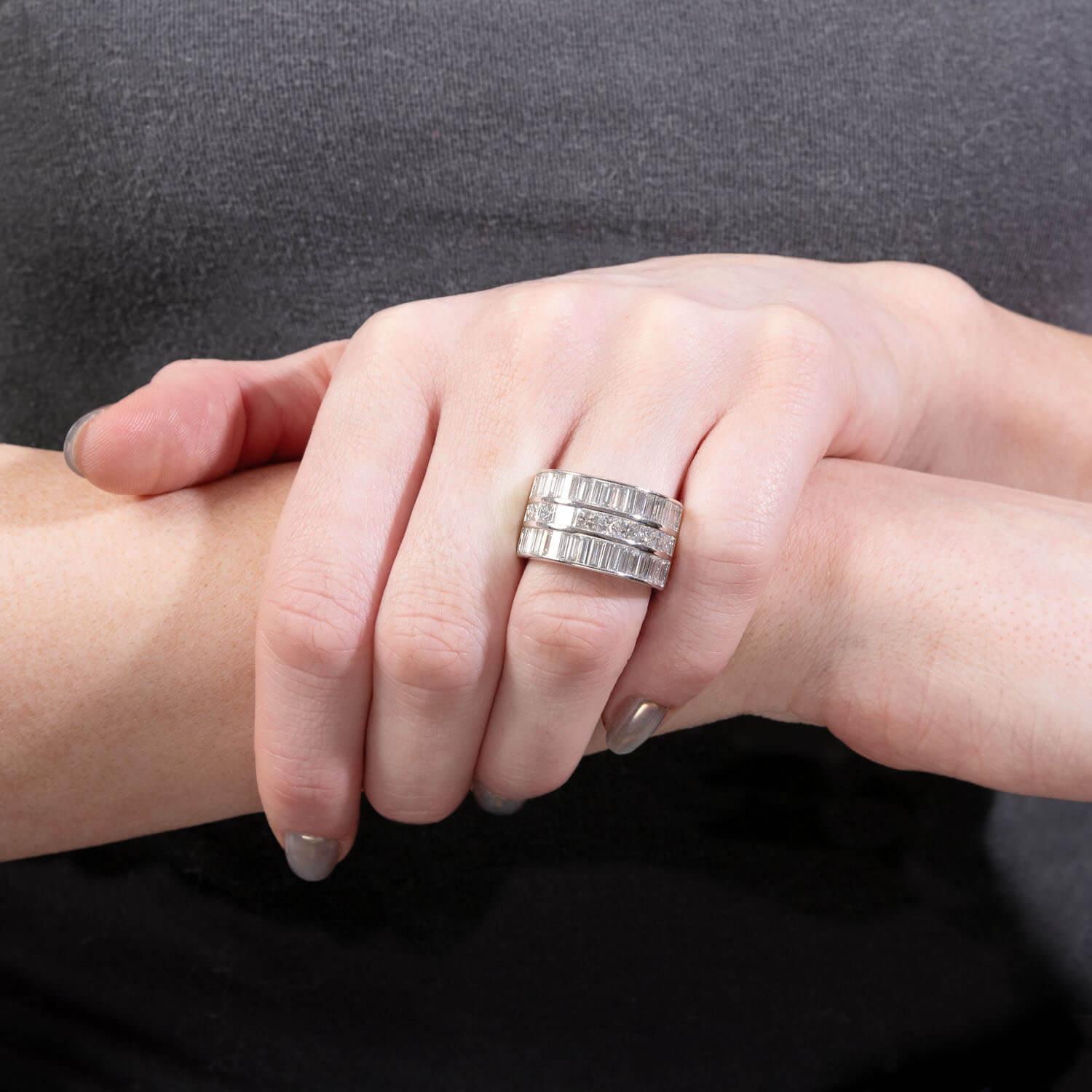 Estate Platinum Diamond Statement Ring