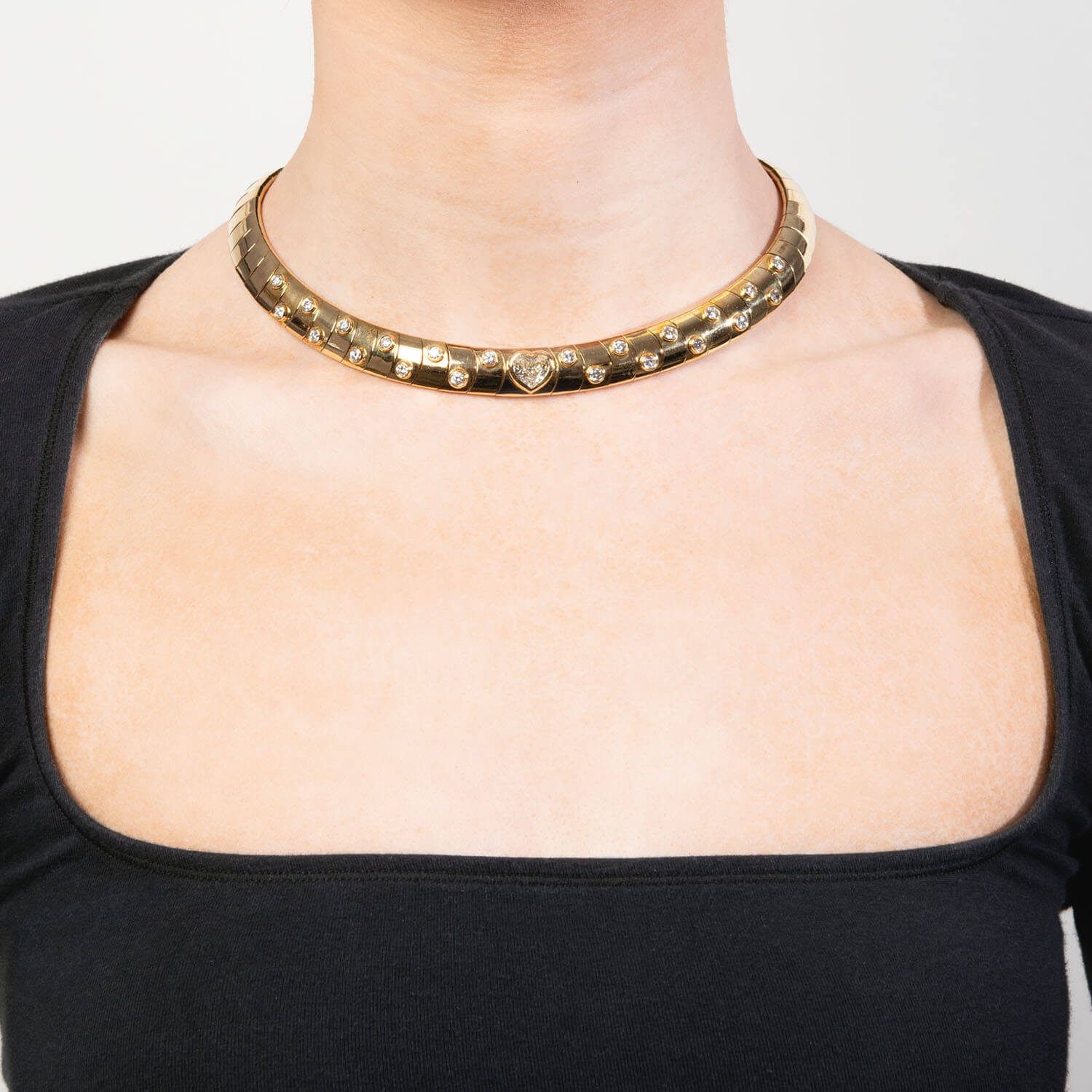 Vintage 18k Diamond Collar Necklace