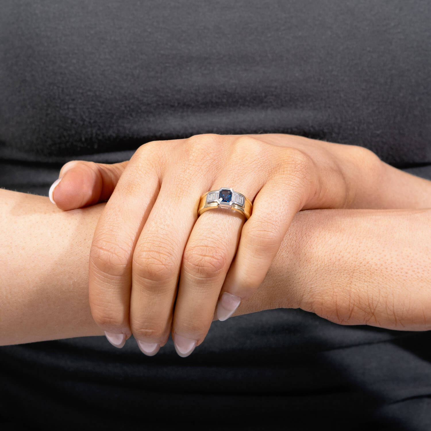 Estate 18k Sapphire and Diamond Ring