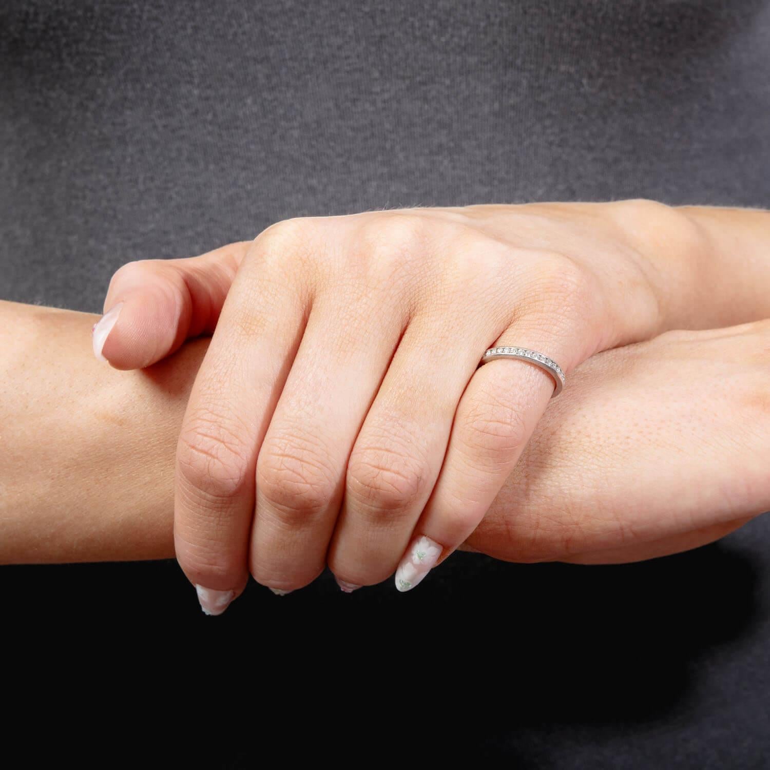 TIFFANY & CO. Estate Platinum Diamond Eternity Band