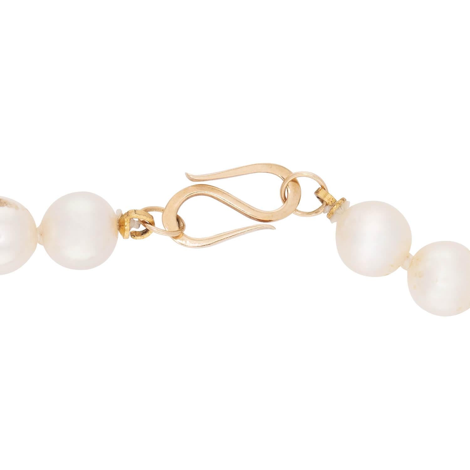 Estate 14k Pearl and Lapis Lazuli Bead Necklace