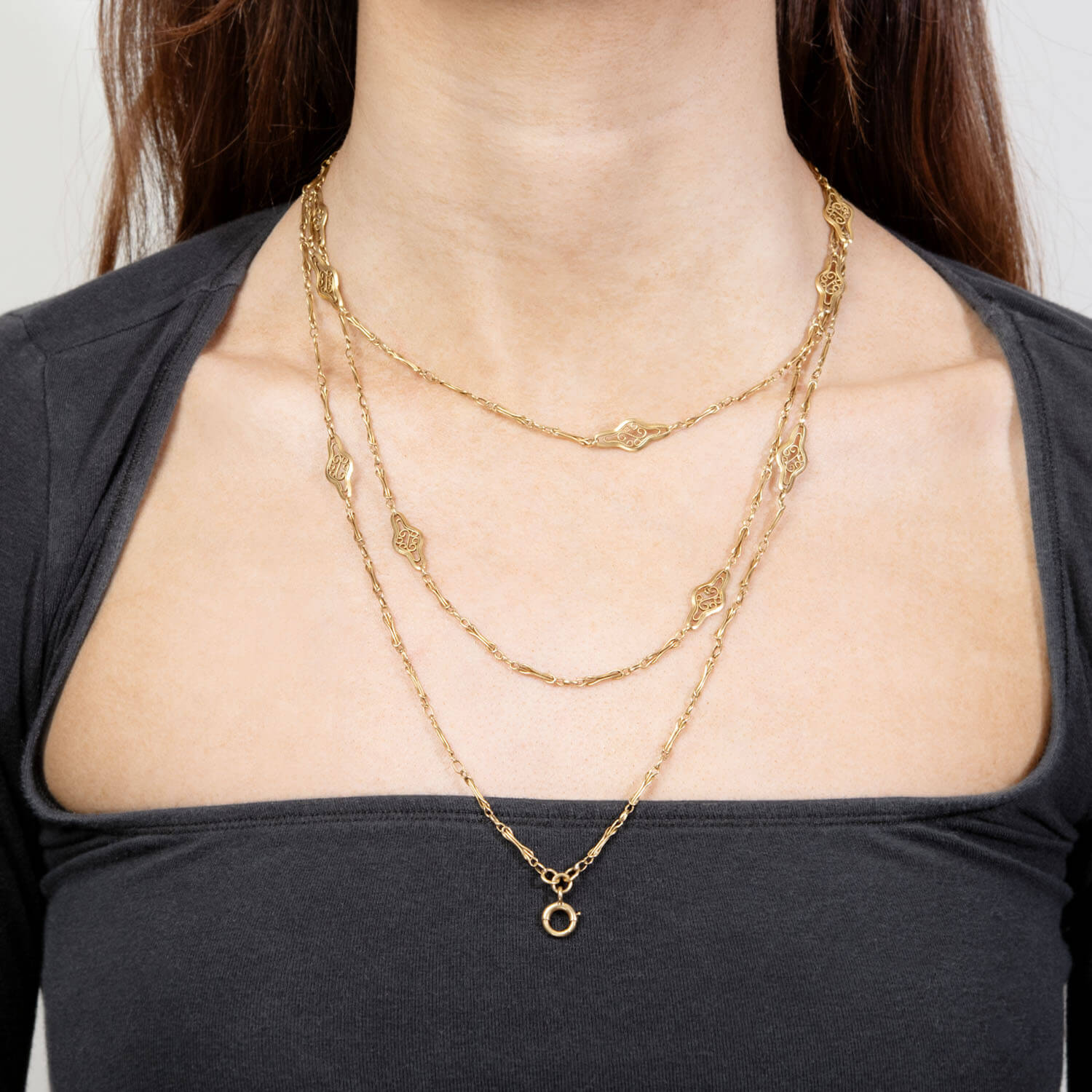 Art Nouveau 18k Chain 60"
