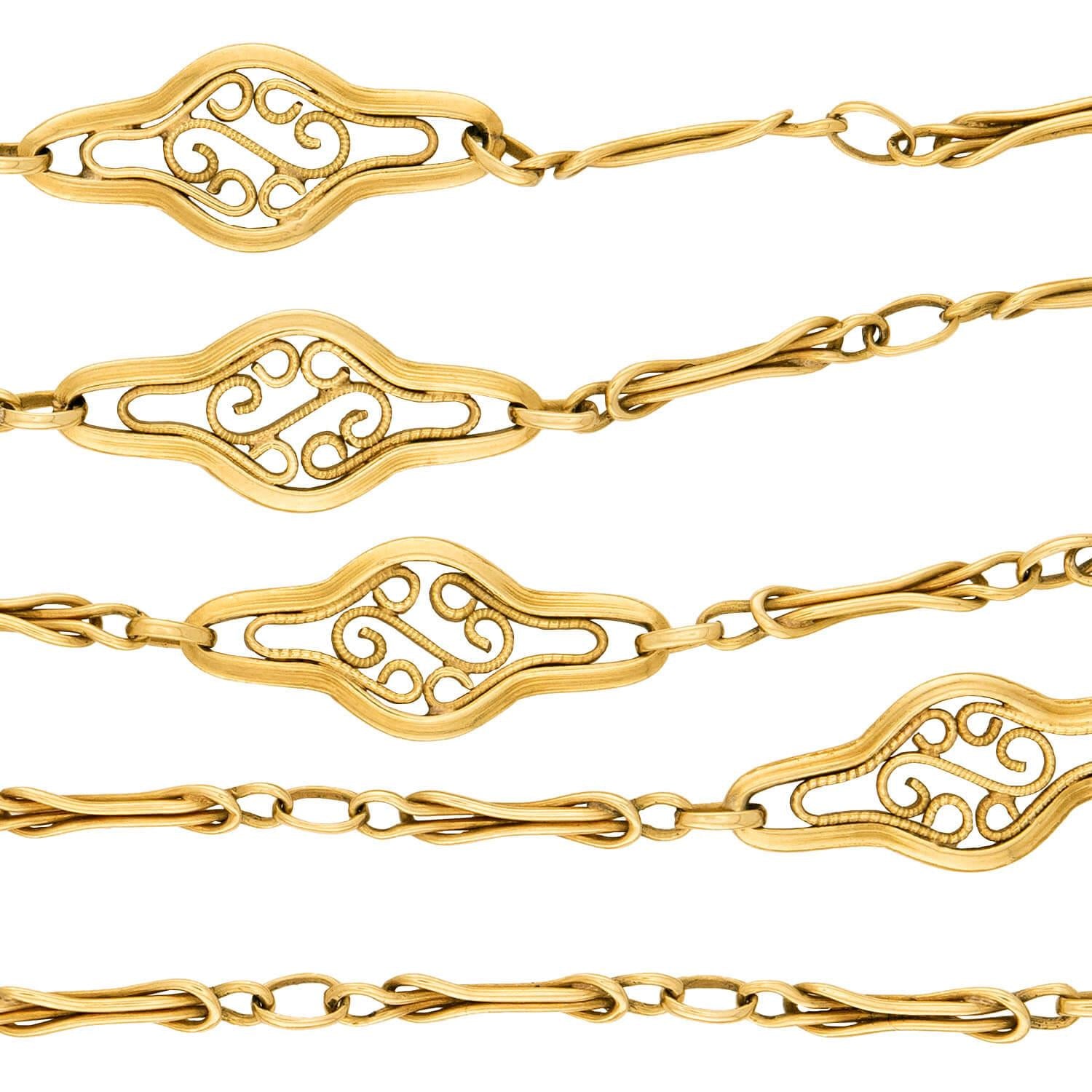 Art Nouveau 18k Chain 60"