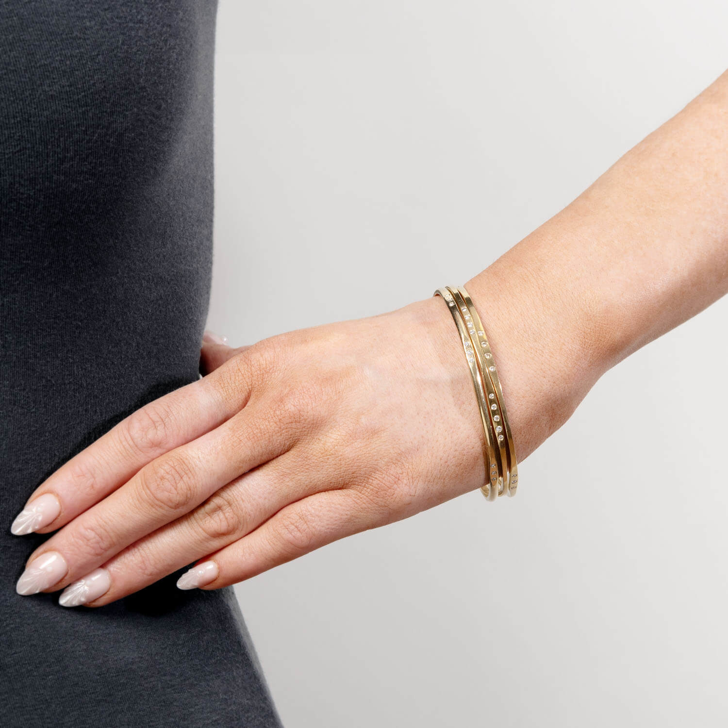 Estate 18k Diamond Bangle Set