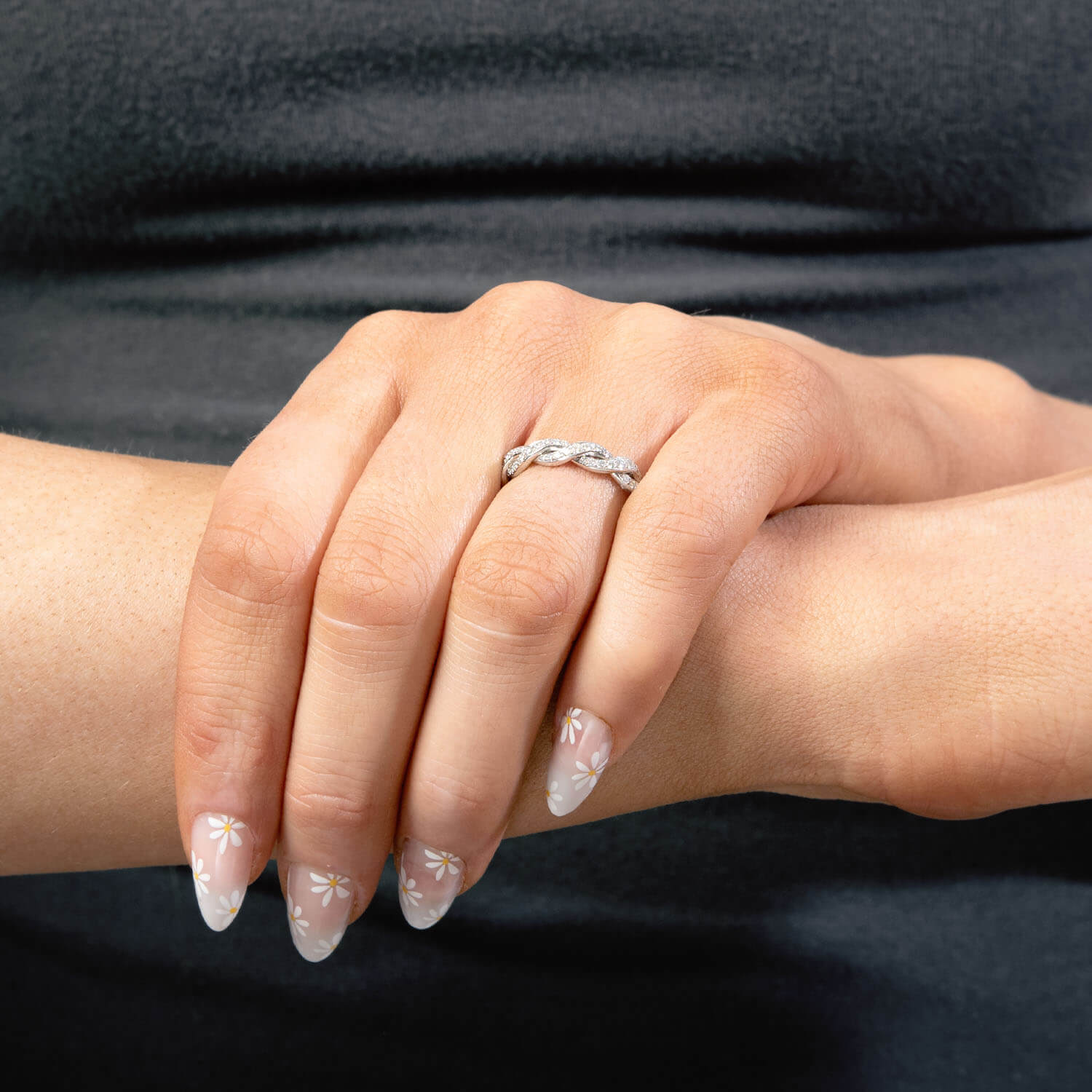 Estate Platinum Diamond Braided Band