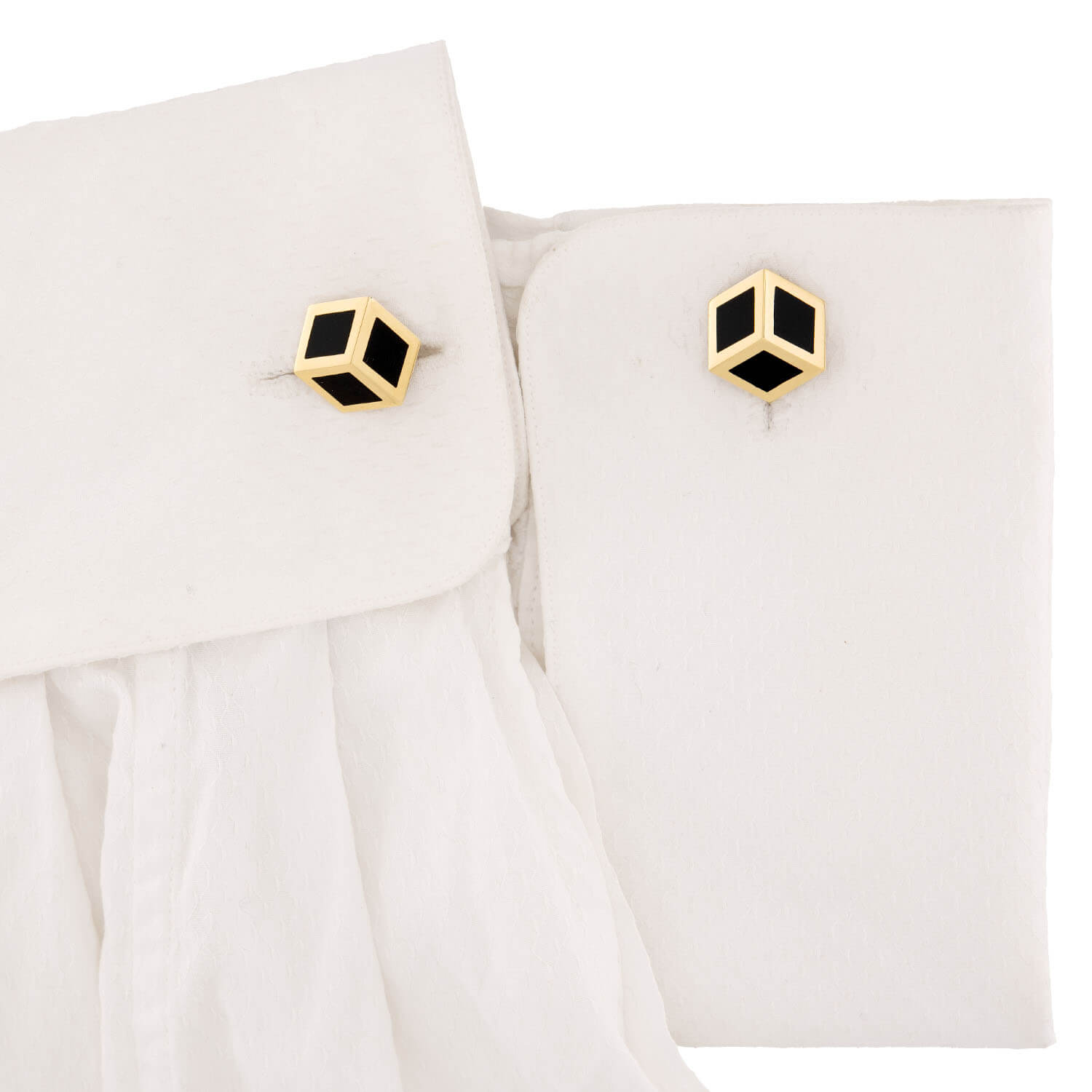 Estate 14k Onyx Cube Motif Cufflinks
