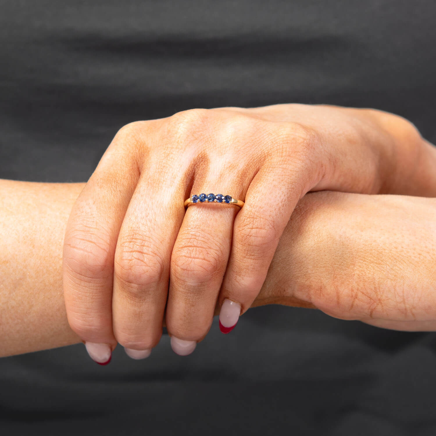 Estate 18k Sapphire Half Band