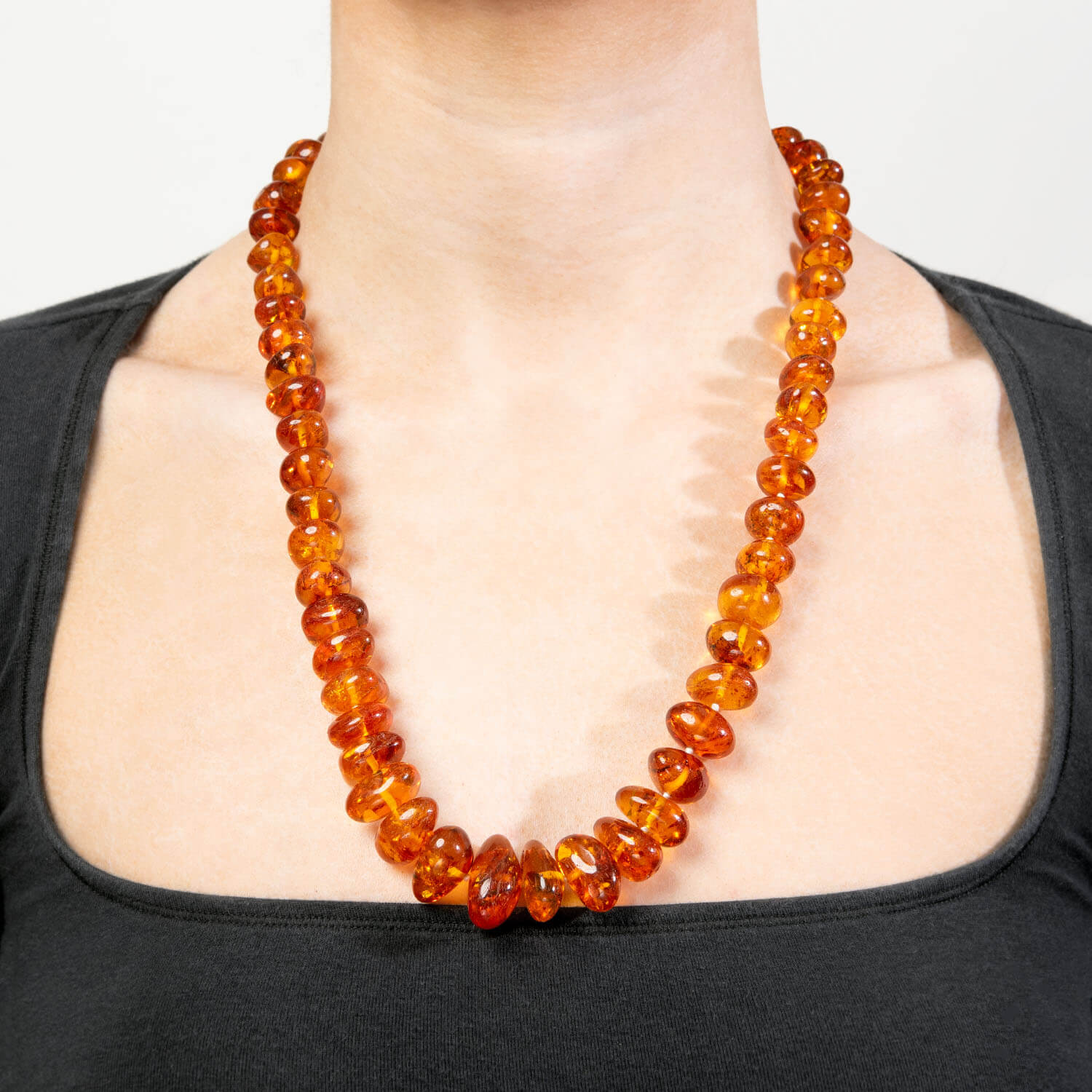 Vintage Amber Bead Necklace 24"