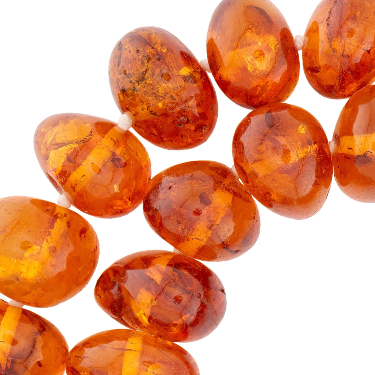 Vintage Amber Bead Necklace 24"