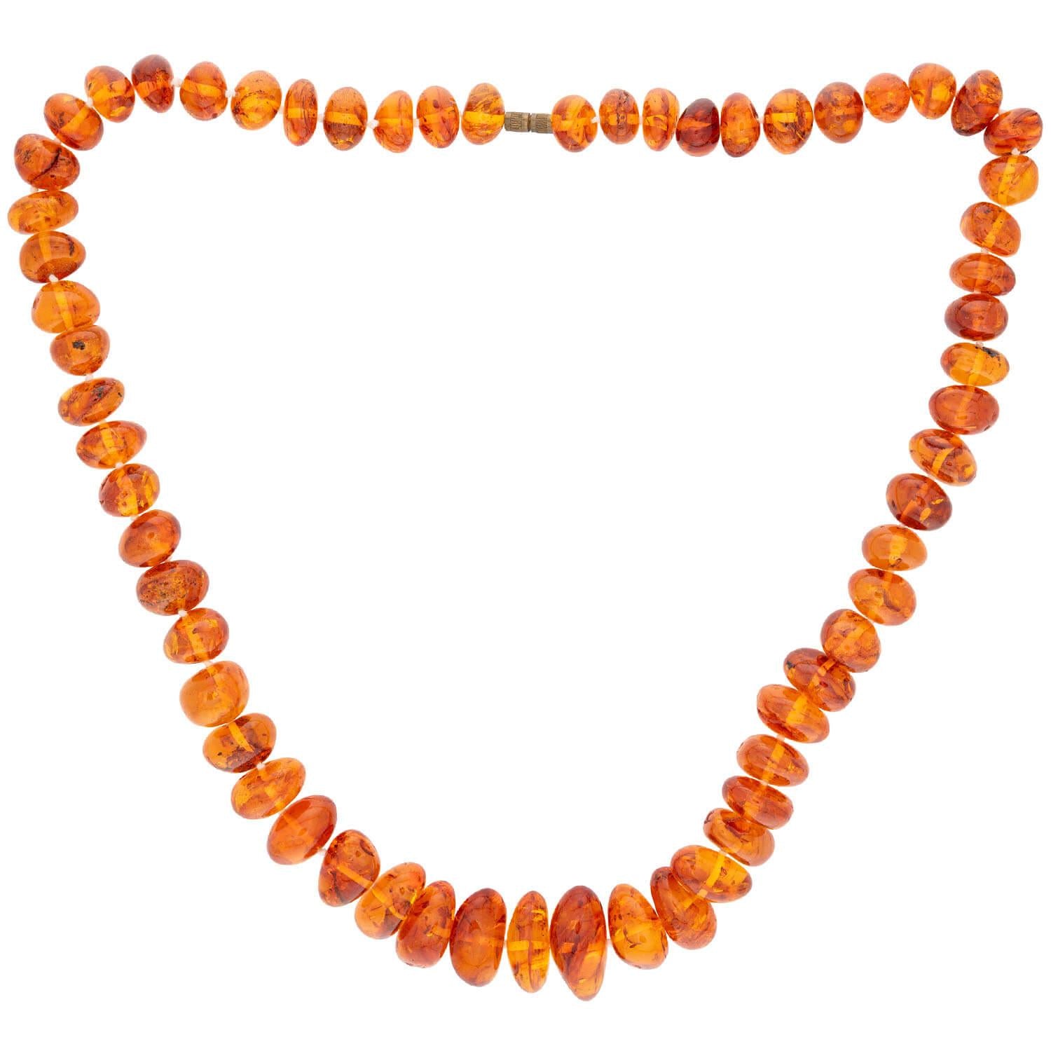 Vintage Amber Bead Necklace 24"