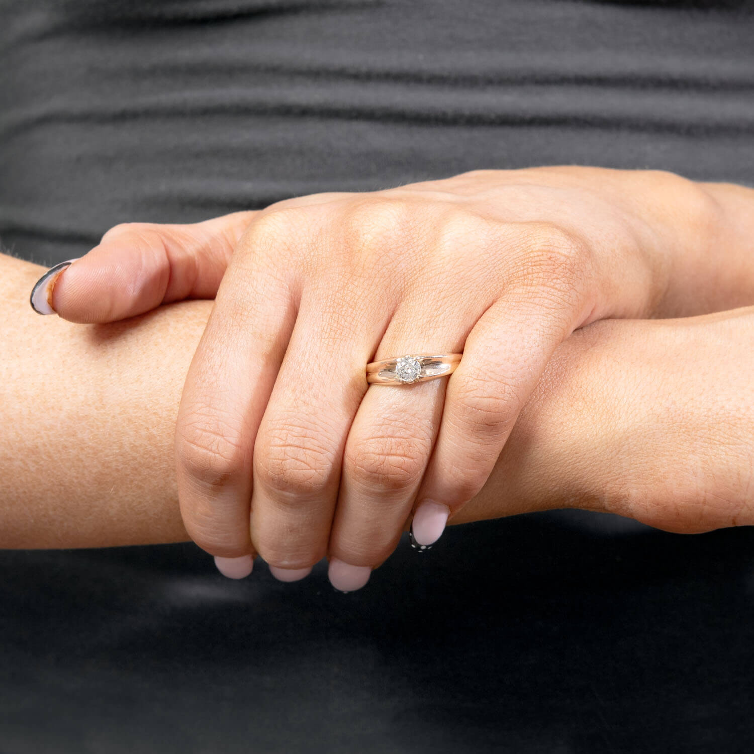Estate 14k Mixed Metal Diamond Ring