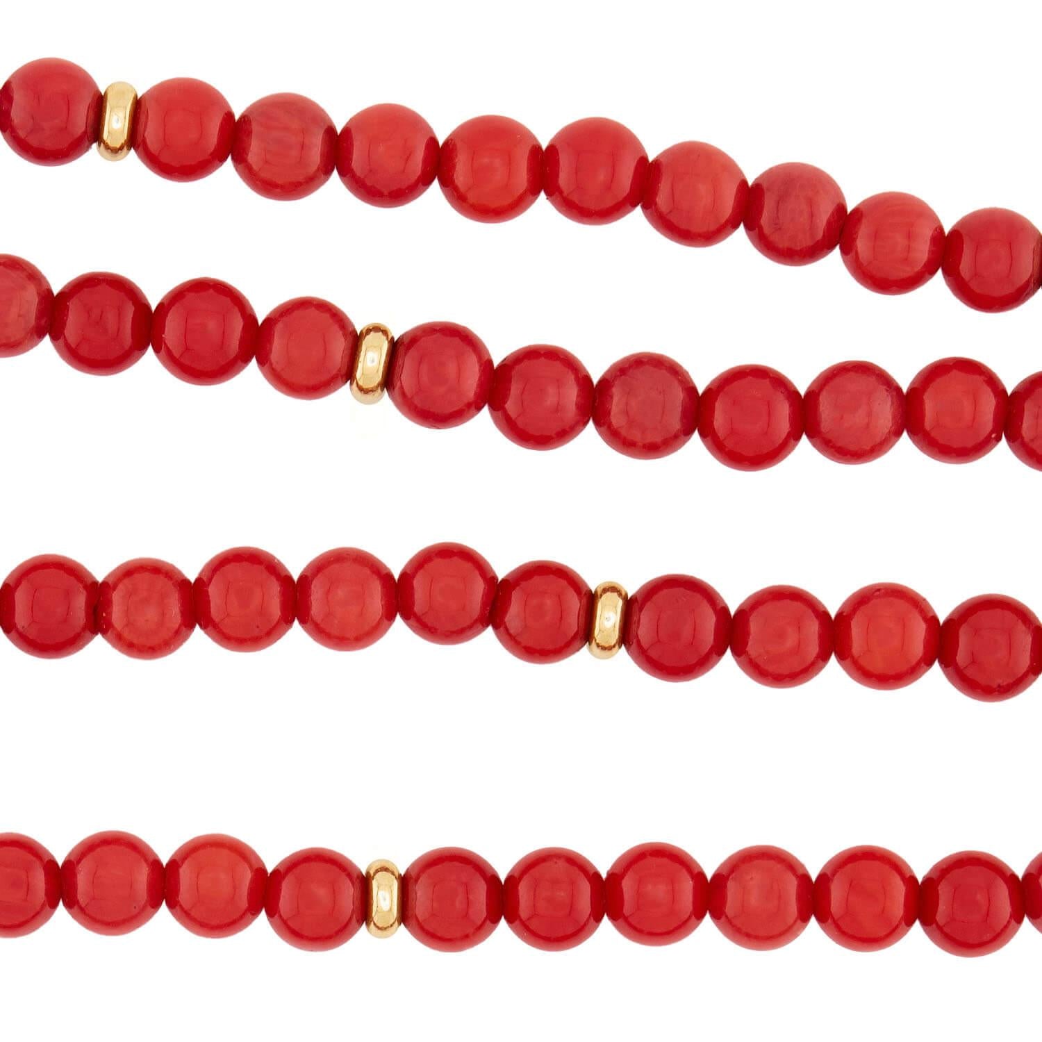 Estate 14k Coral Bead Necklace