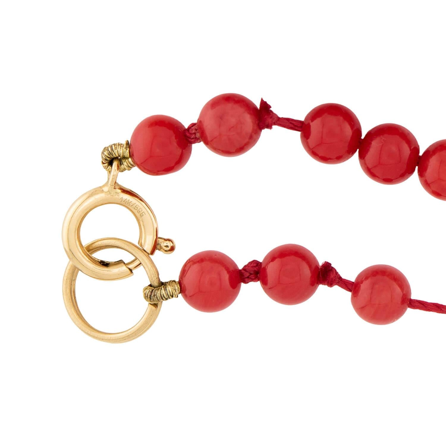 Estate 14k Coral Bead Necklace