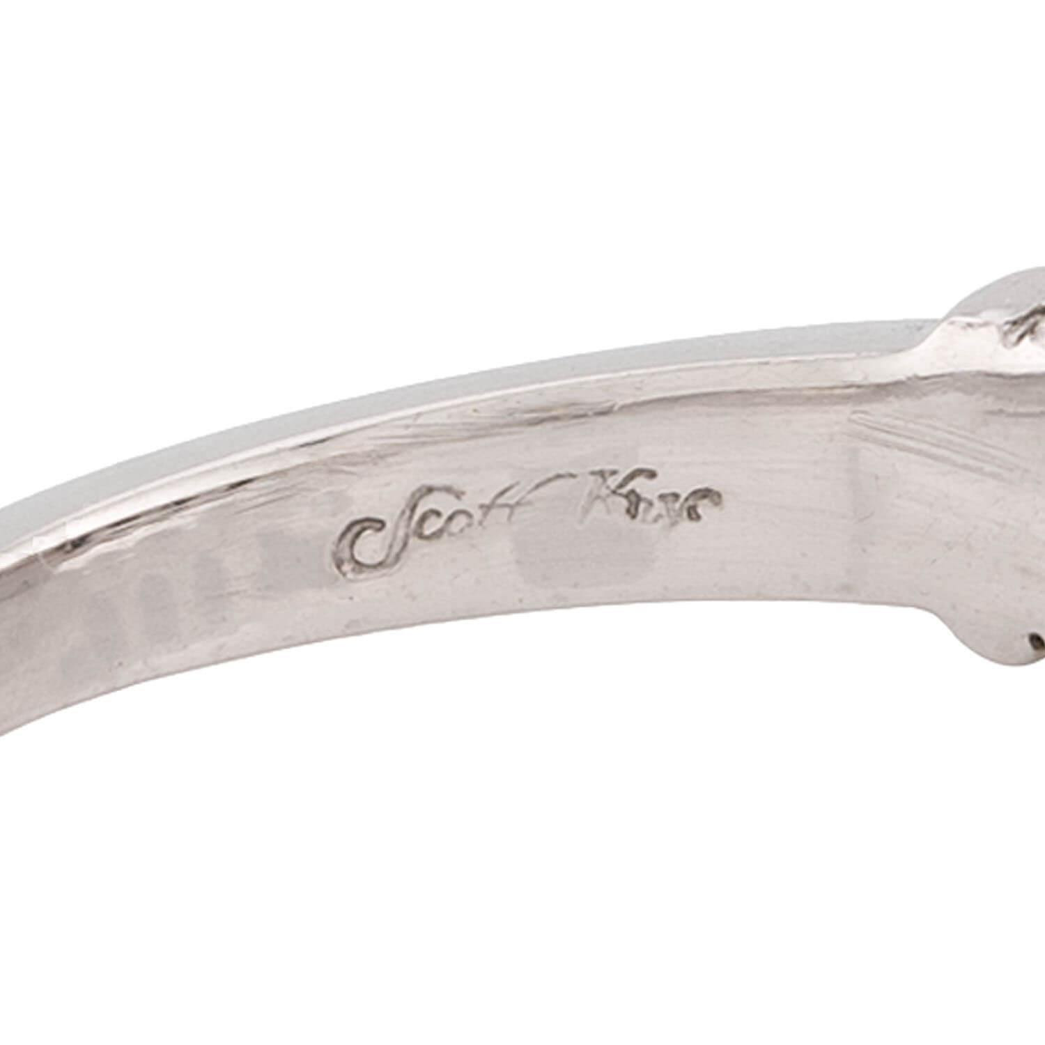 SCOTT K Estate Platinum Diamond Five Stone Ring
