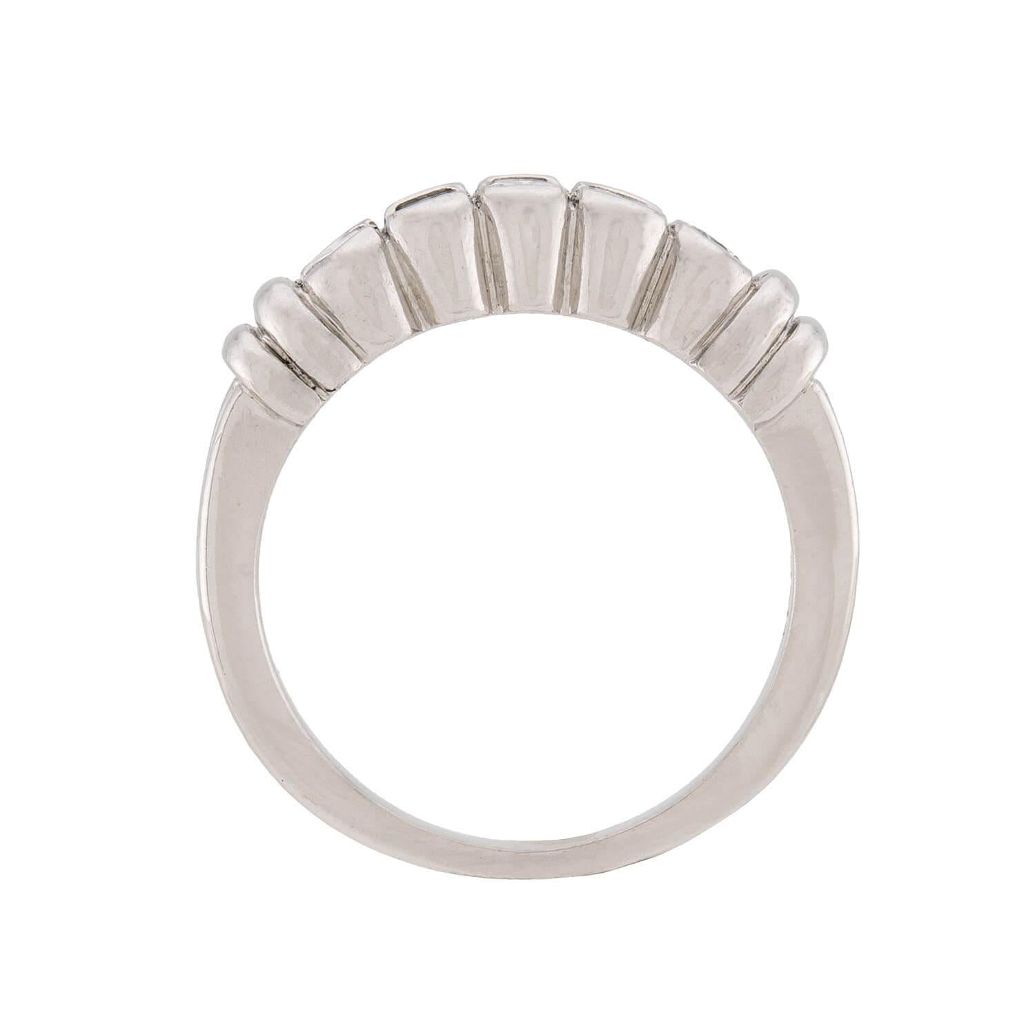 SCOTT K Estate Platinum Diamond Five Stone Ring