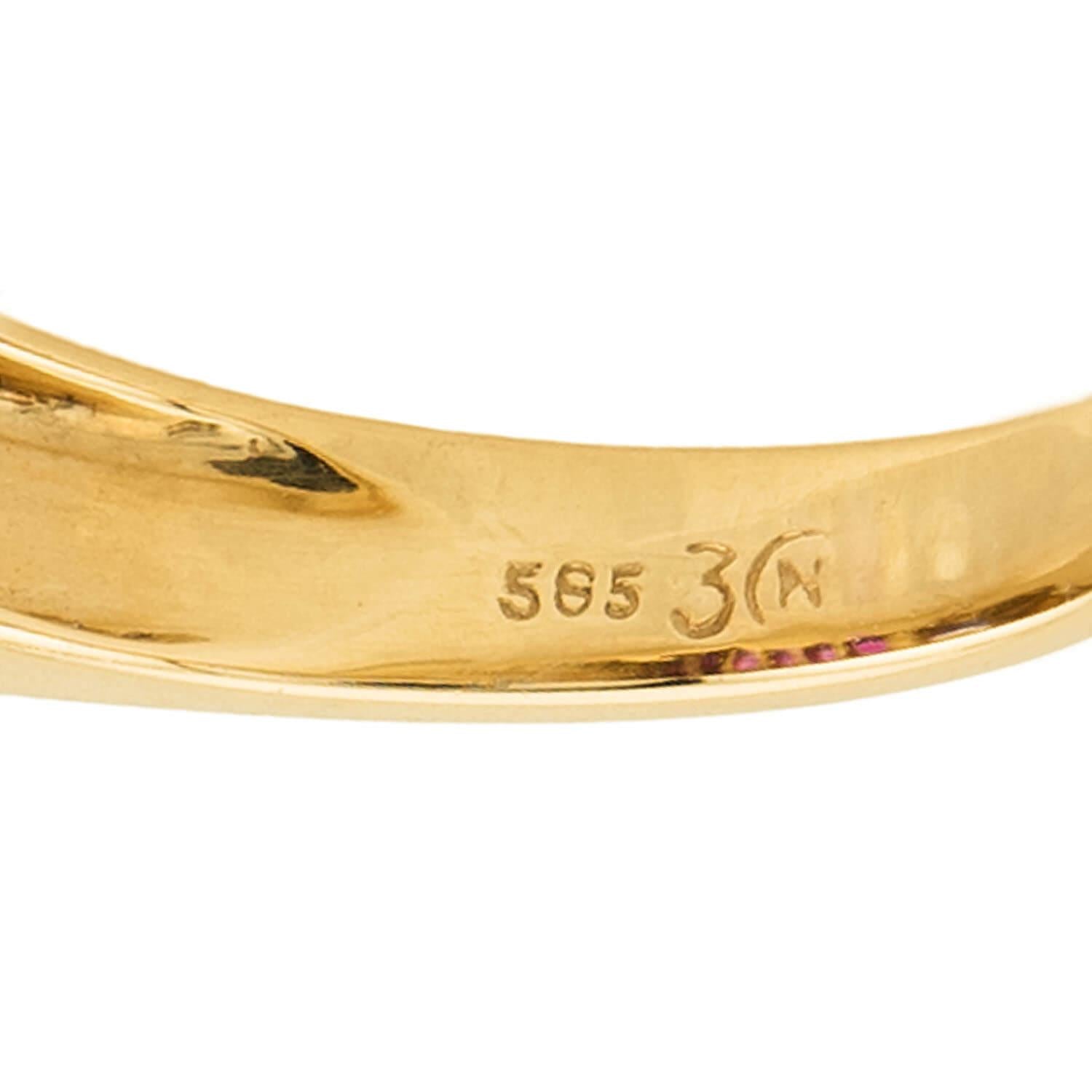 Retro 14k Diamond and Ruby Ring
