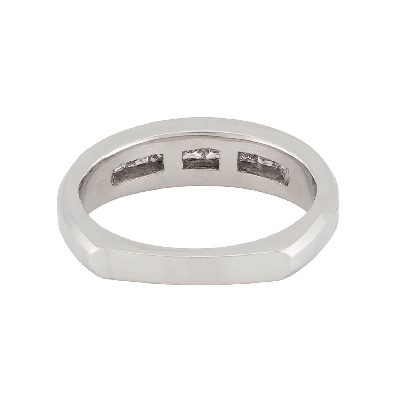 SCOTT K Estate Platinum Diamond Half Band