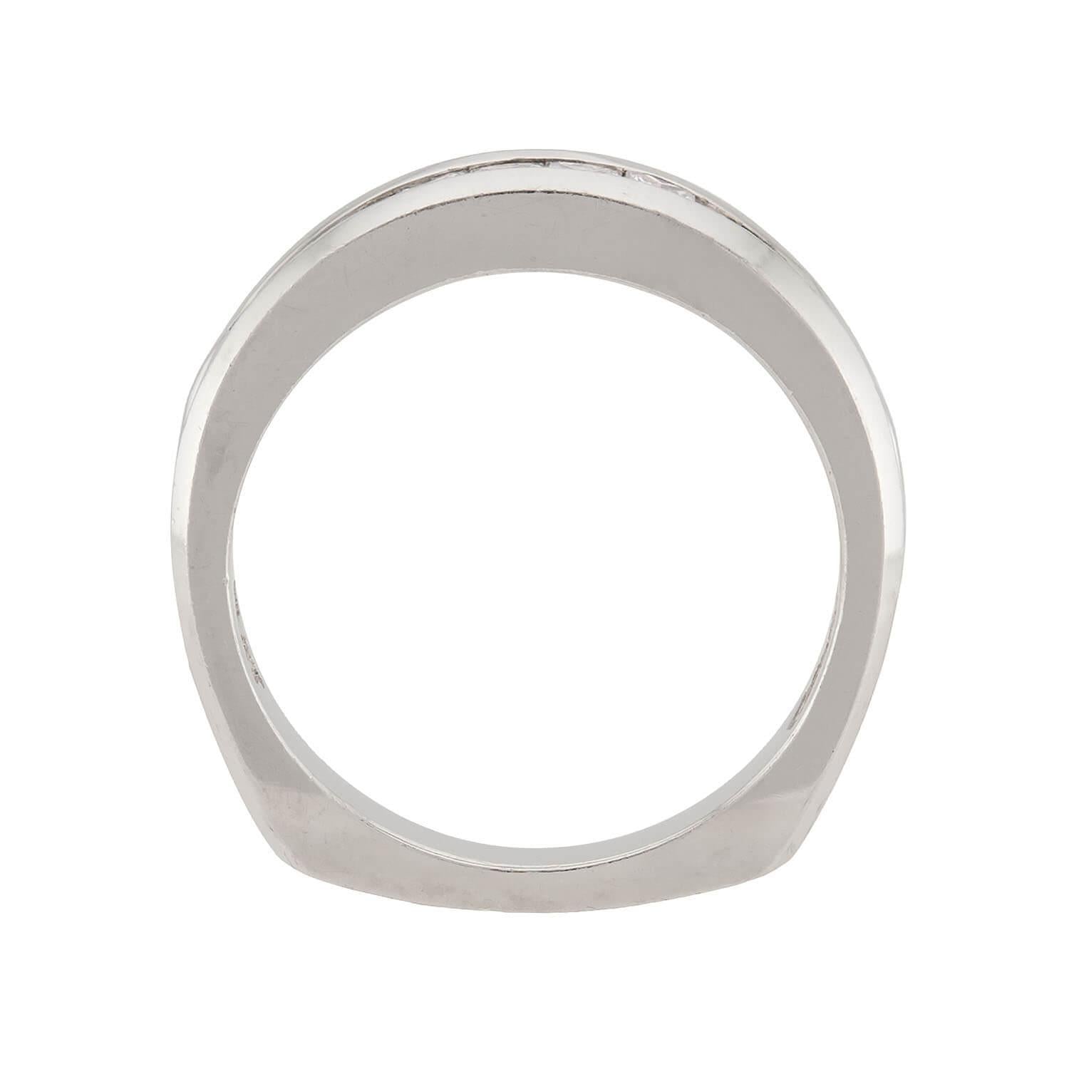 SCOTT K Estate Platinum Diamond Half Band
