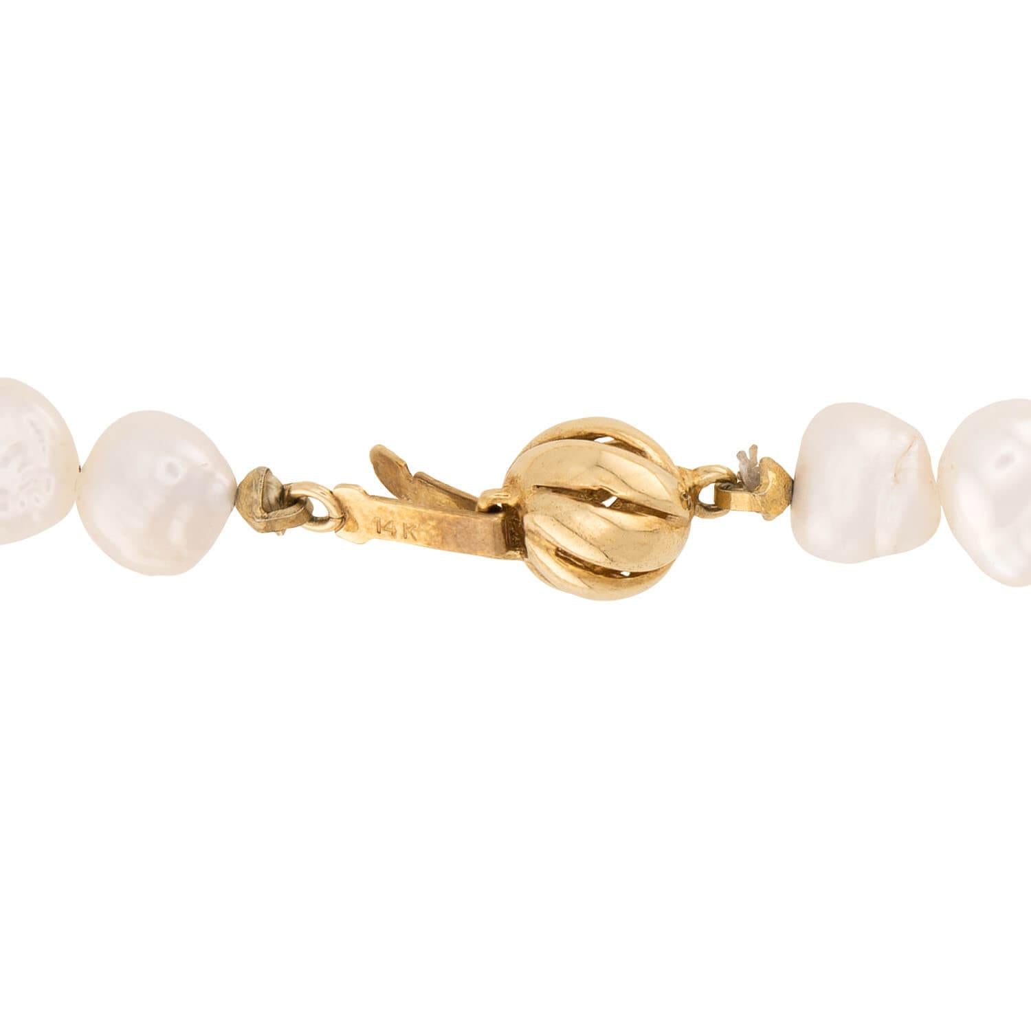 Estate 18k/14k Pearl Necklace 34"