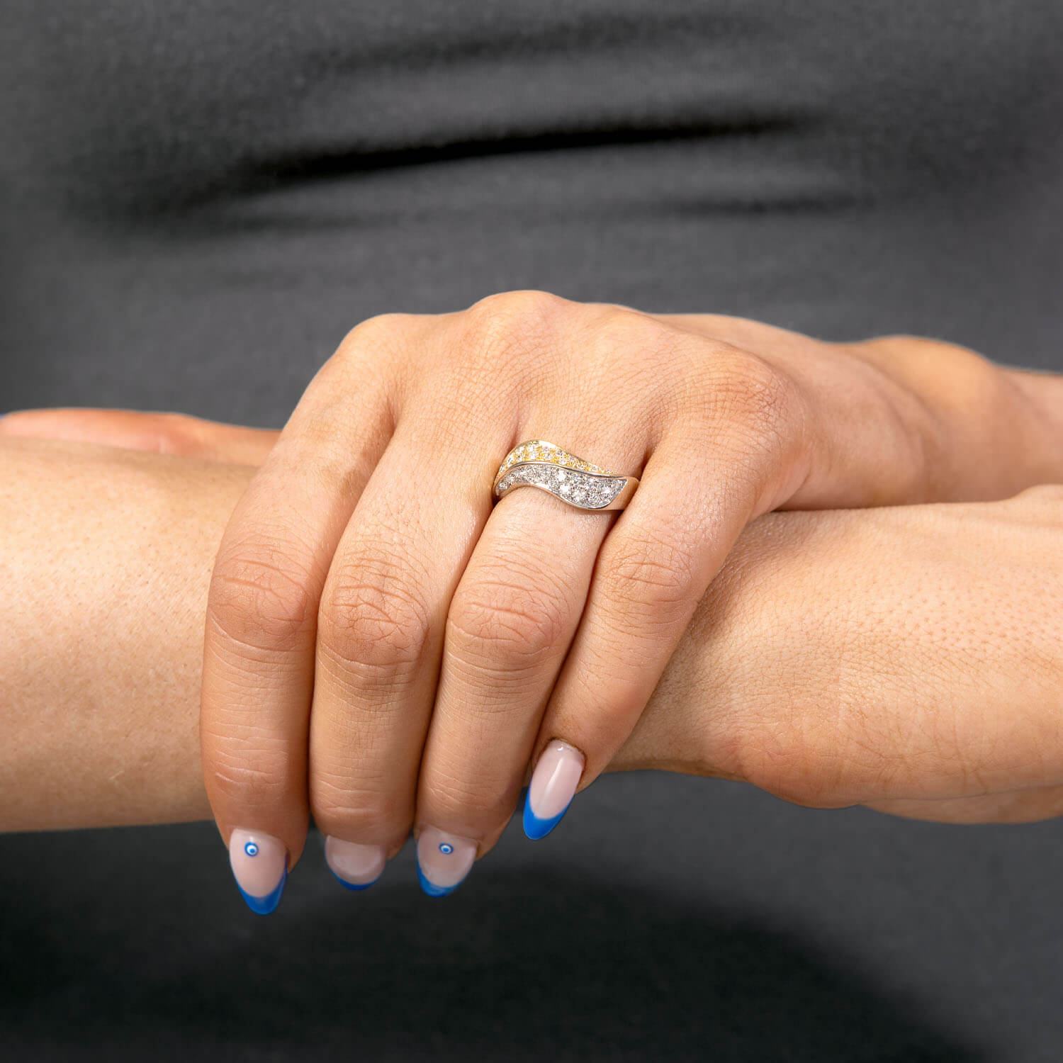 BUCHERER Estate 18k Mixed Metal Diamond Ring