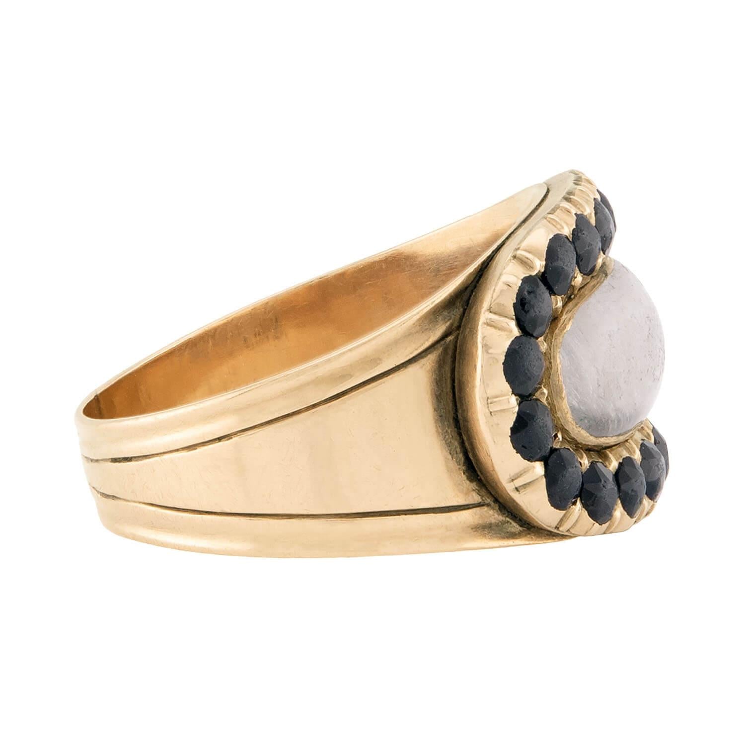 Georgian 10k Onyx Mourning Ring