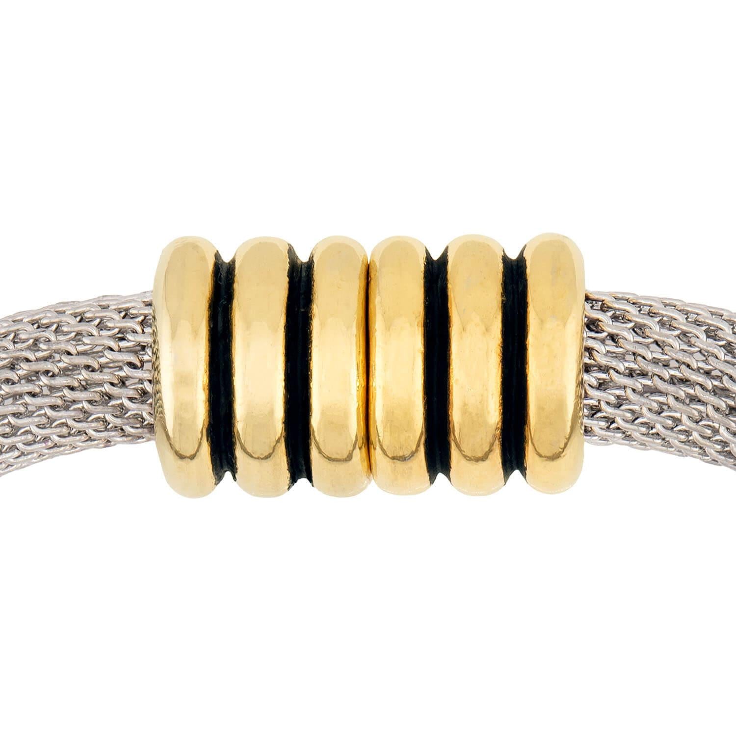 Estate Sterling Silver/18k Mesh Choker