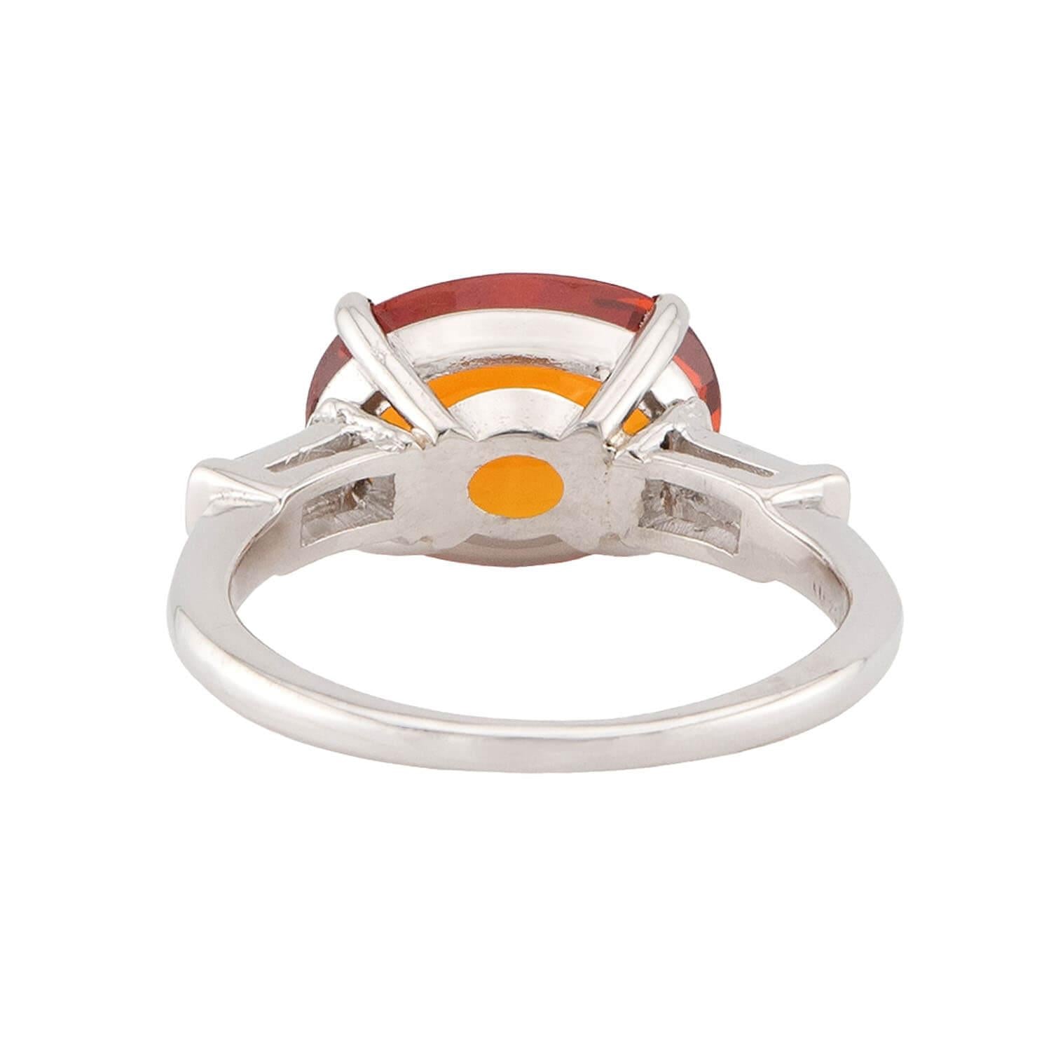 Retro Platinum Sapphire and Diamond Engagement Ring