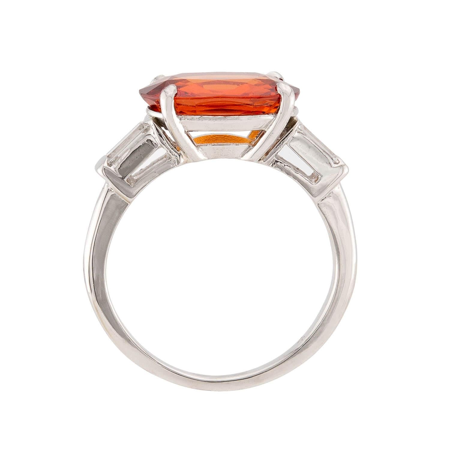 Retro Platinum Sapphire and Diamond Engagement Ring