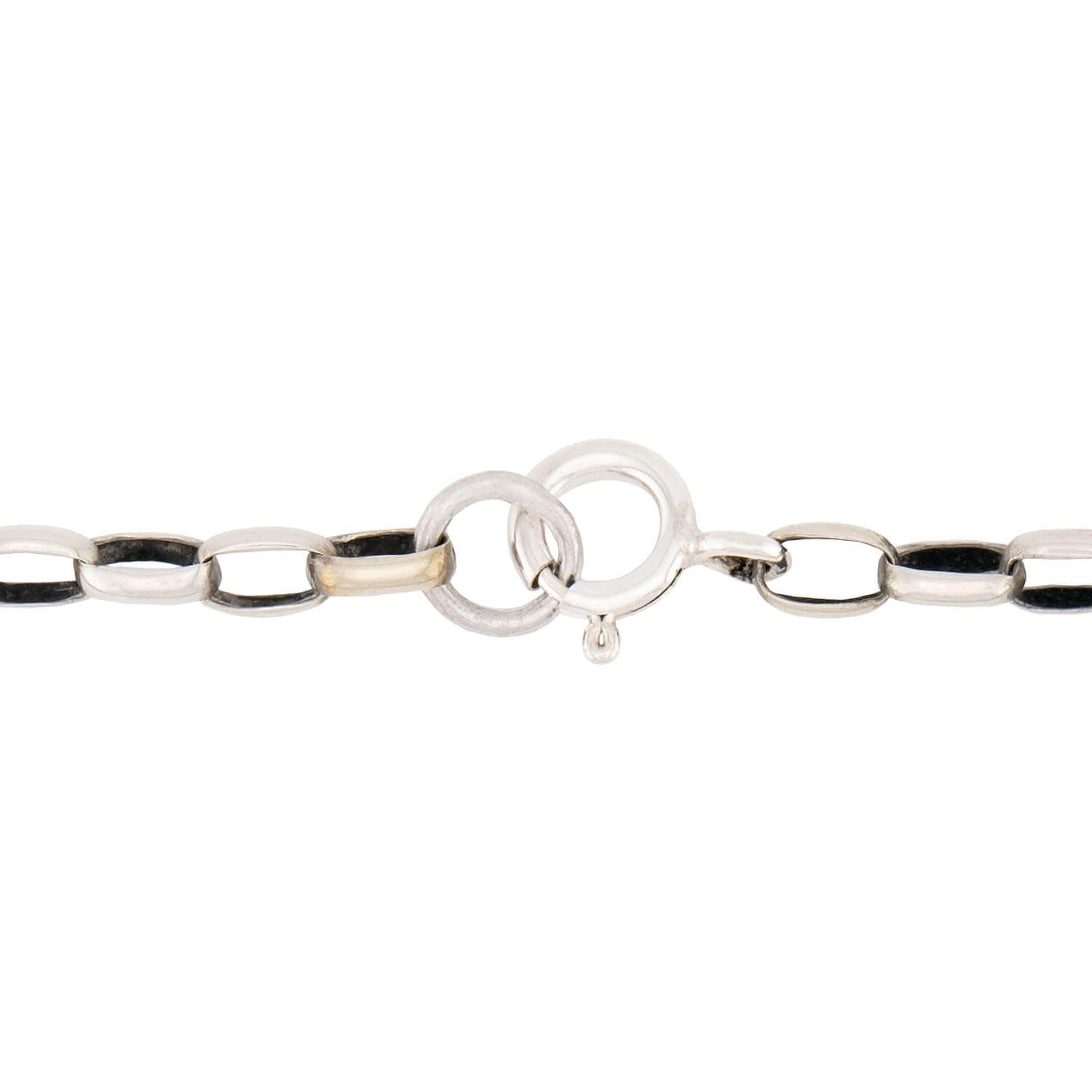 Victorian Sterling Silver Padlock Pendant Necklace