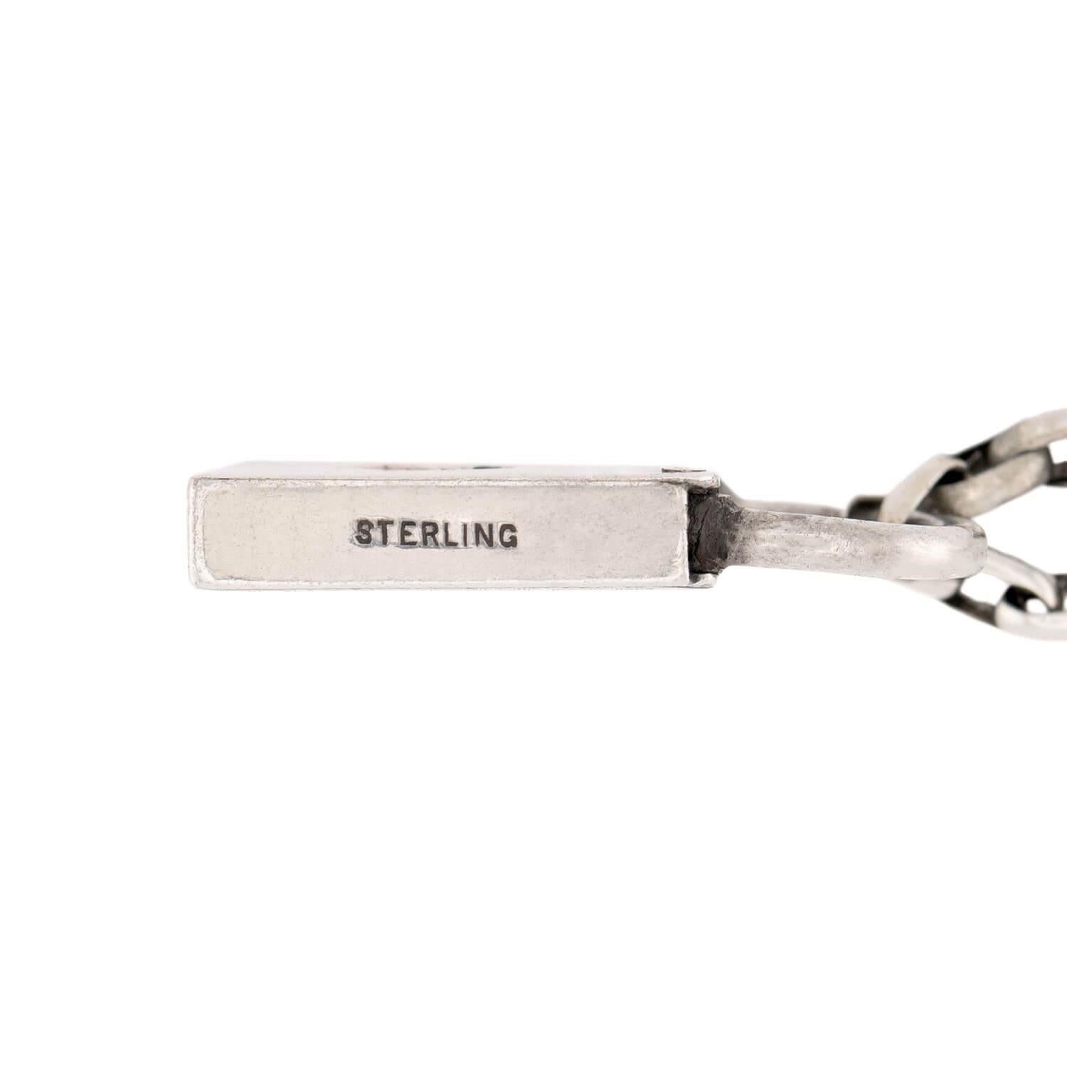 Victorian Sterling Silver Padlock Pendant Necklace