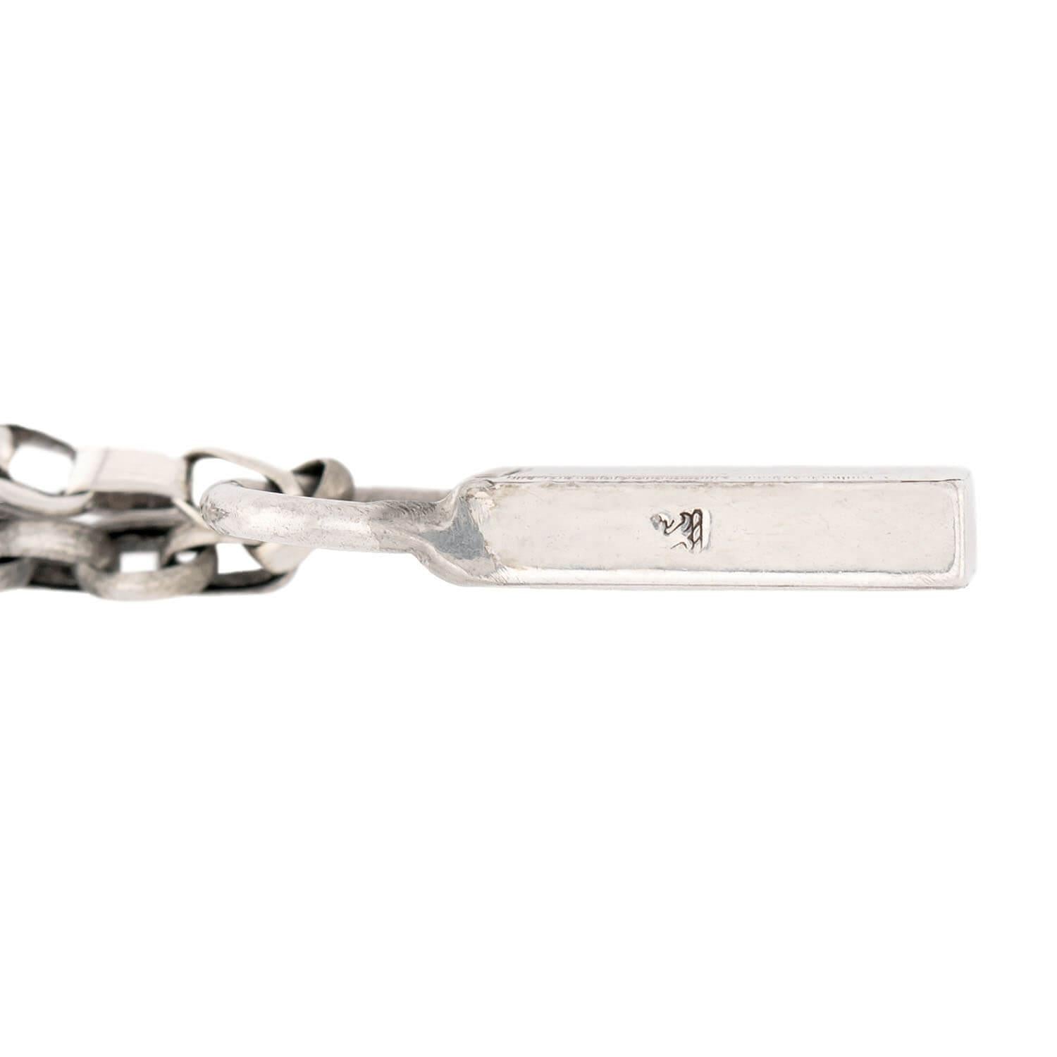 Victorian Sterling Silver Padlock Pendant Necklace