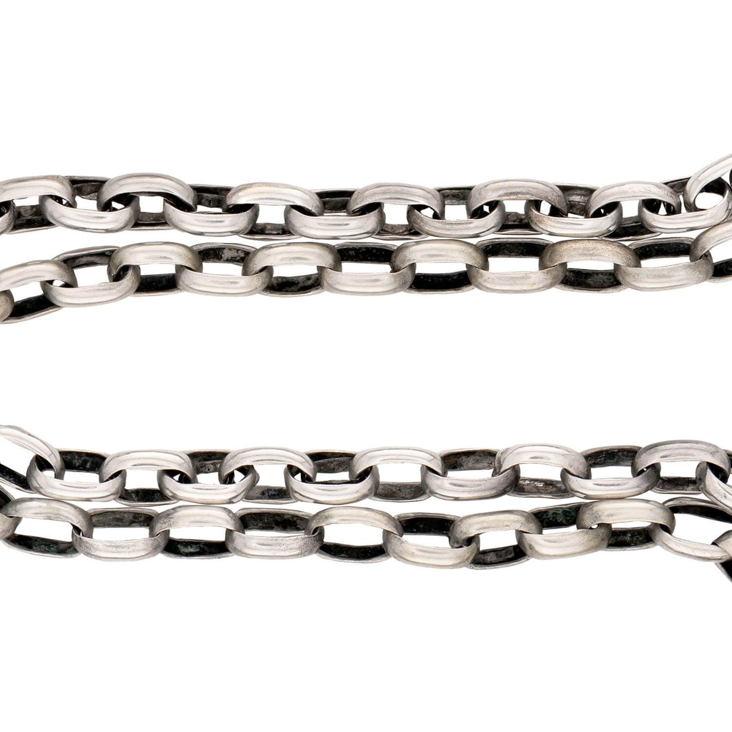 Victorian Sterling Silver Padlock Pendant Necklace
