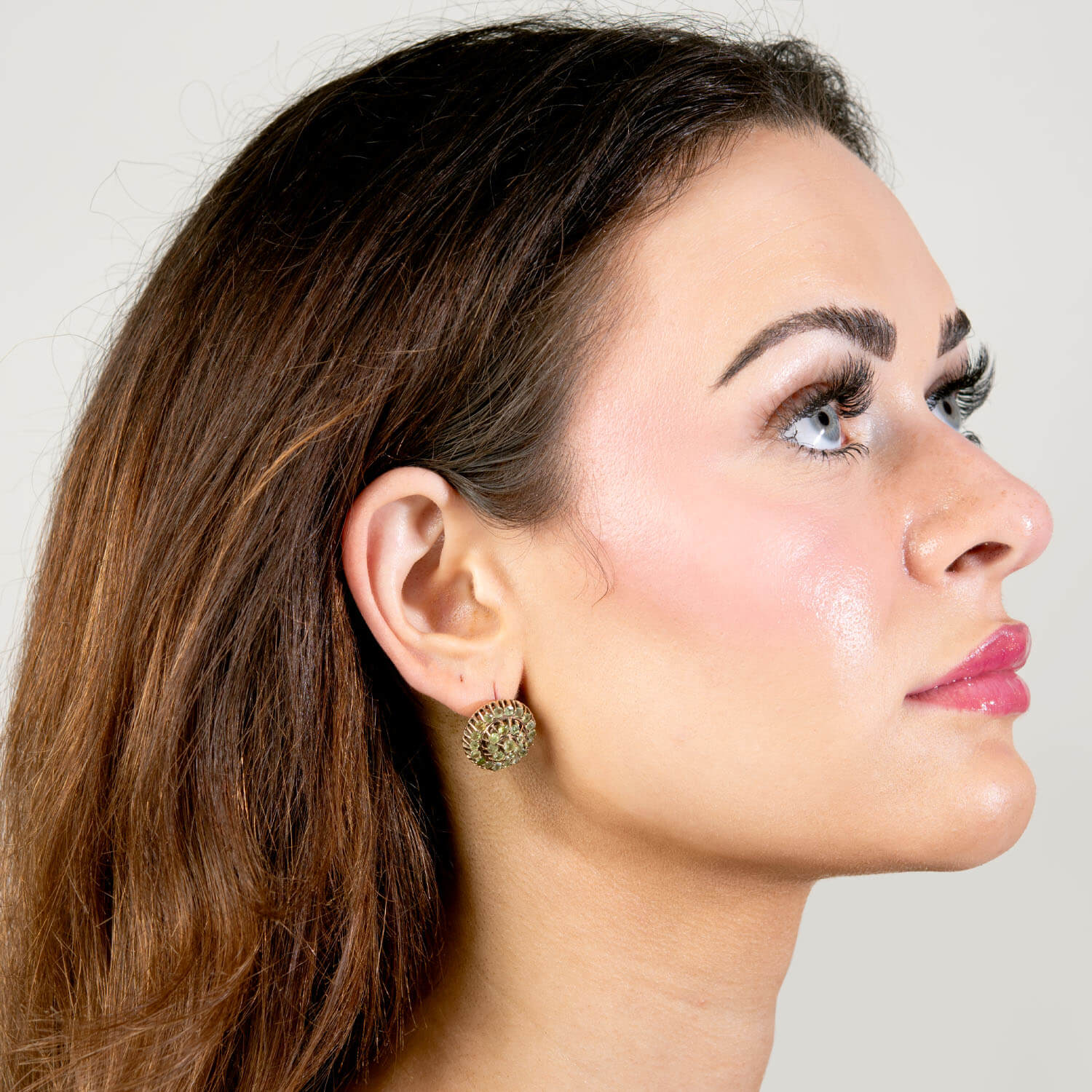 Victorian 14k Chrysoberyl Cluster Earrings