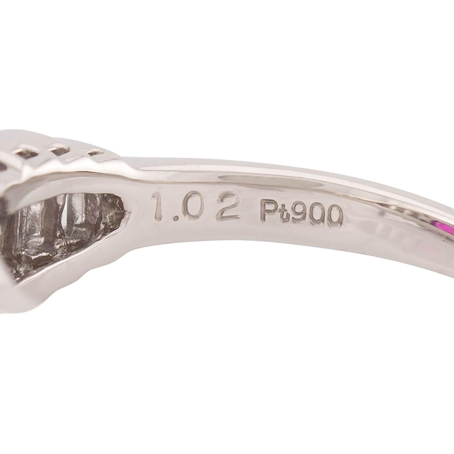 Estate Platinum GIA Ruby and Diamond Ring