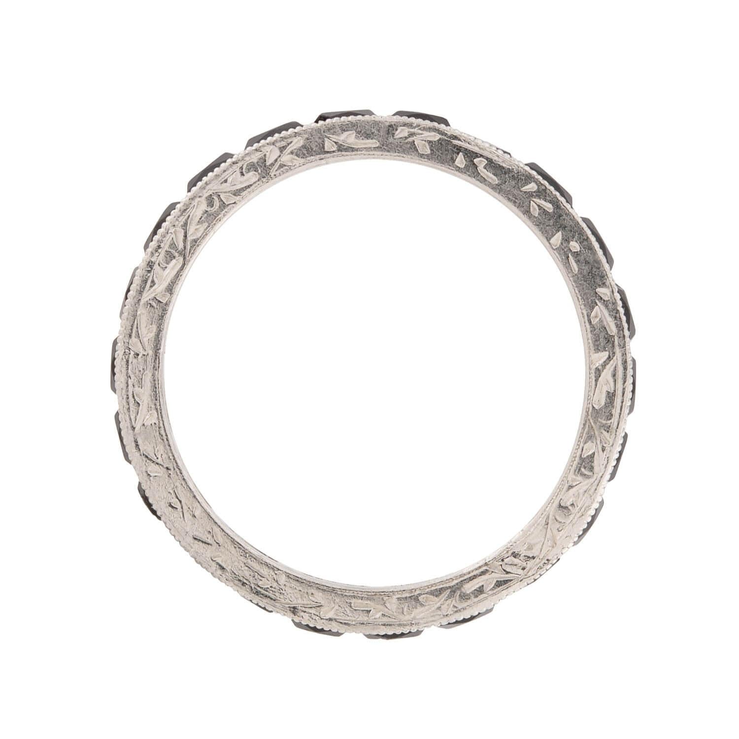 Art Deco Platinum Onyx Eternity Band