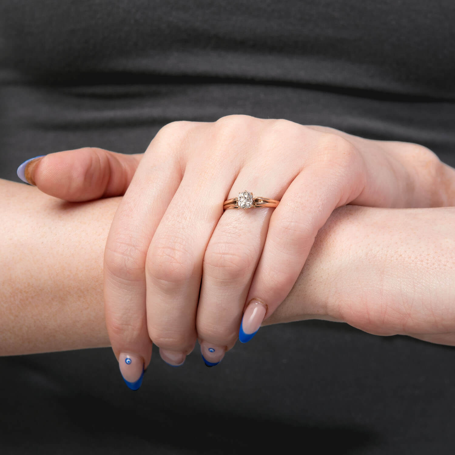 Victorian 14k Diamond Engagement Ring .72ct
