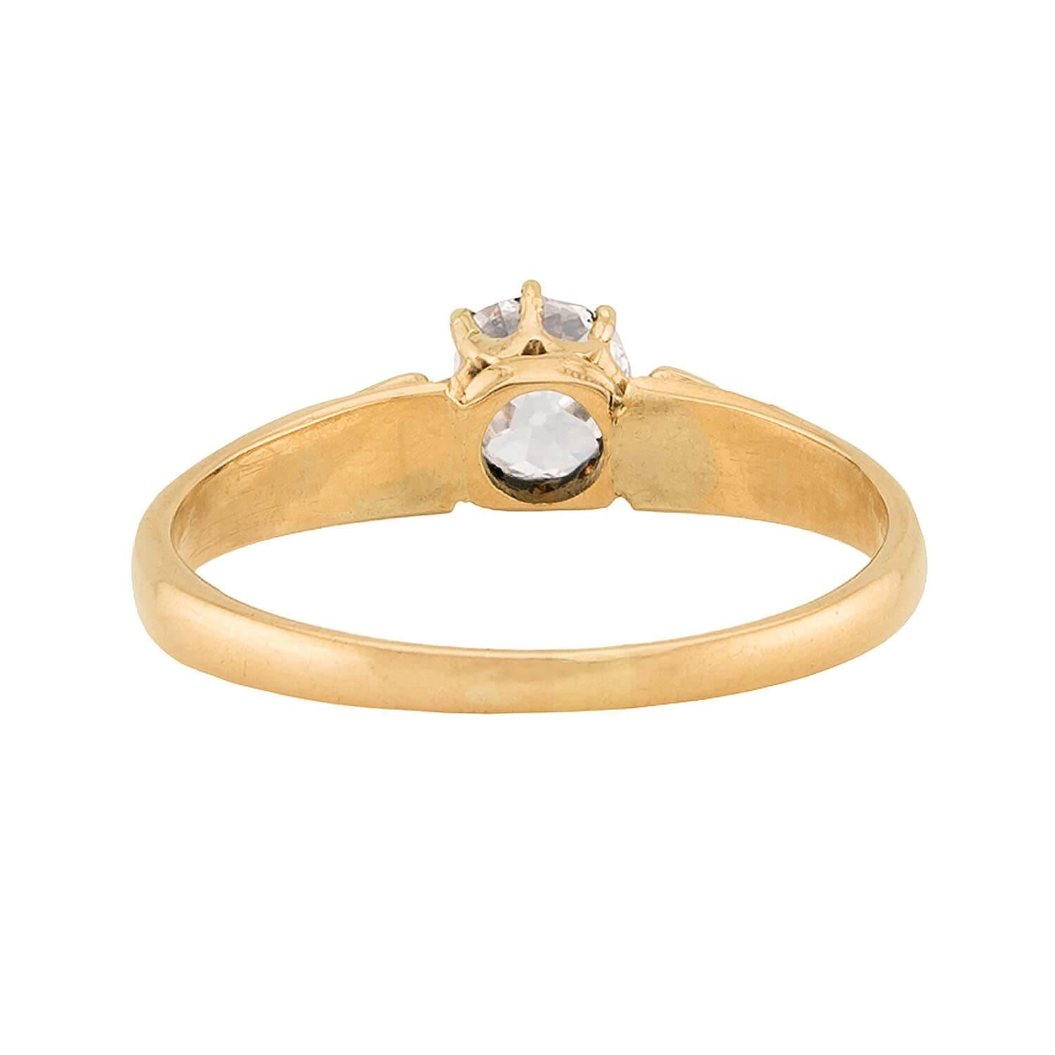 Victorian 14k Diamond Engagement Ring .72ct