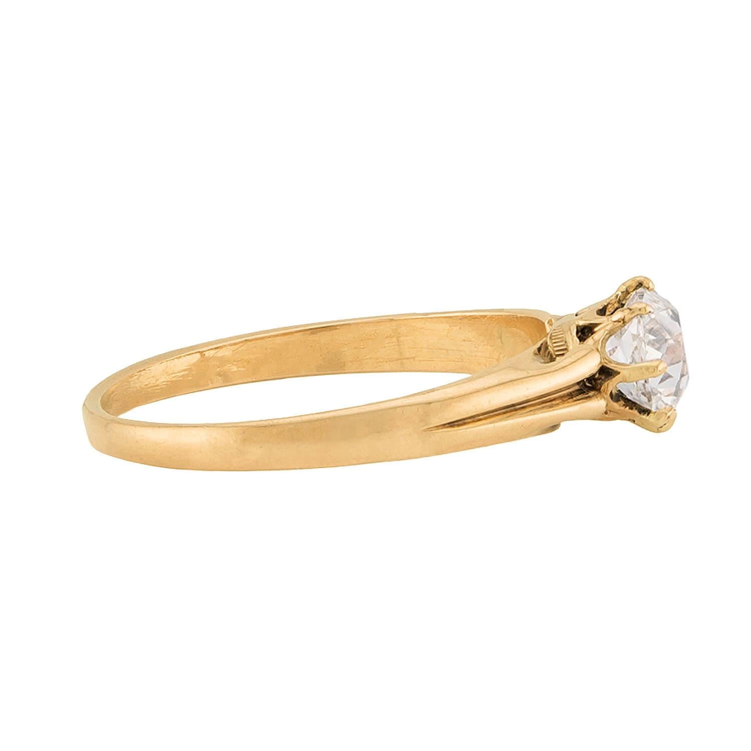 Victorian 14k Diamond Engagement Ring .72ct