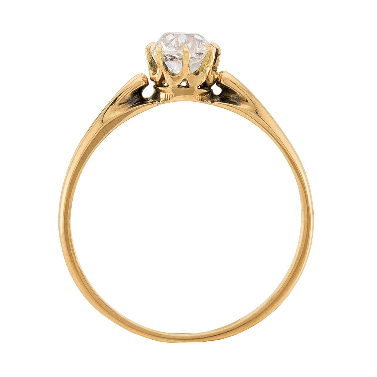 Victorian 14k Diamond Engagement Ring .72ct