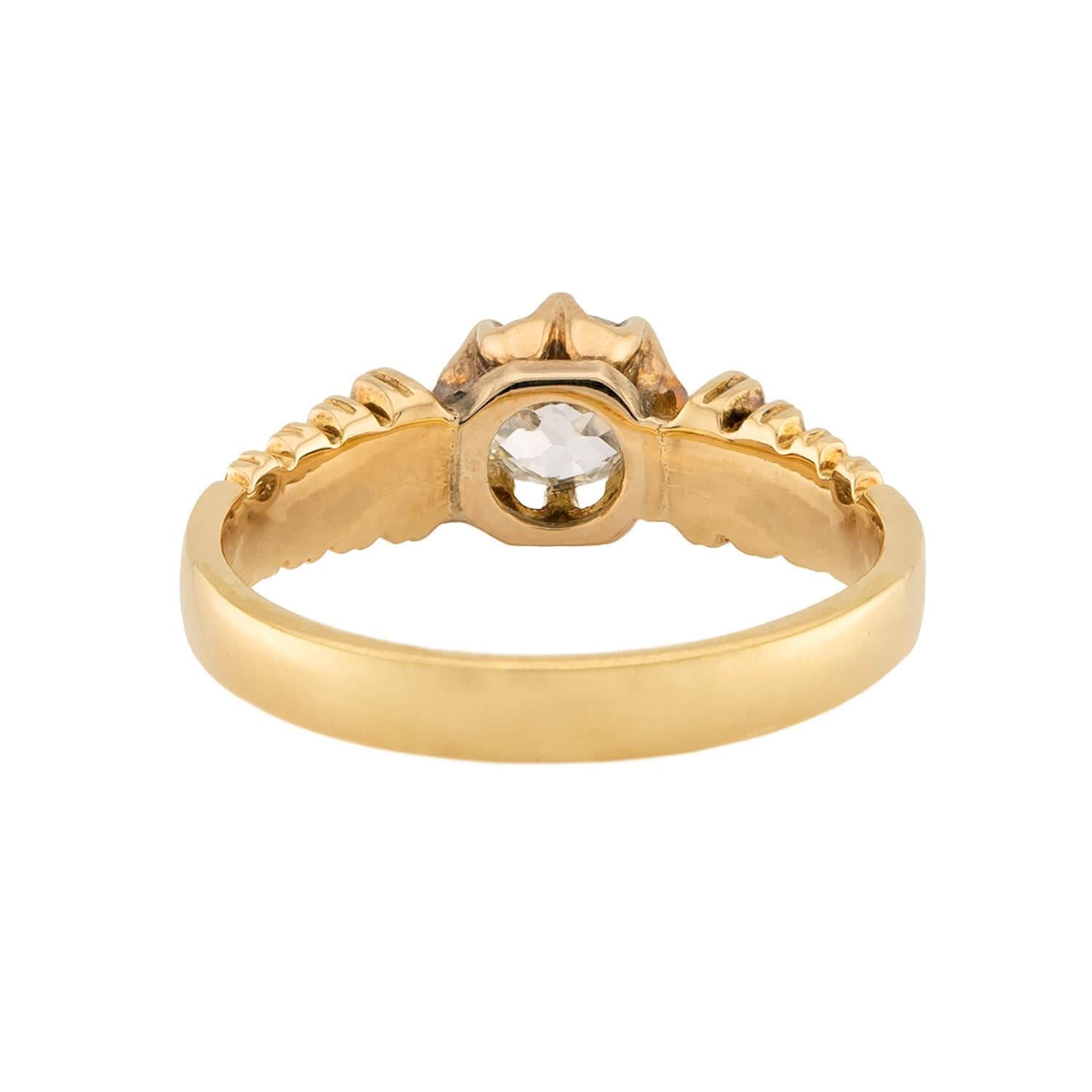 Victorian 18k Diamond Engagent Ring .85ct
