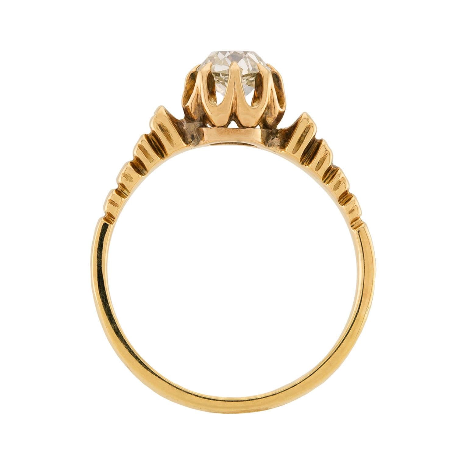 Victorian 18k Diamond Engagent Ring .85ct