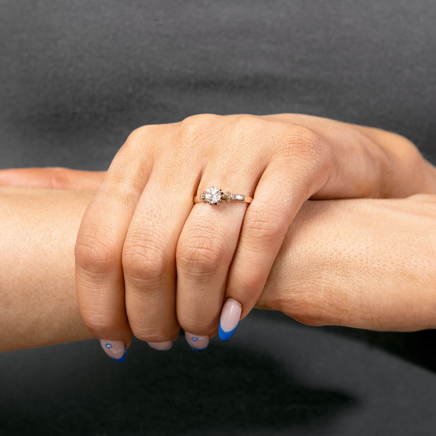 Victorian 14k Diamond Engagement Ring .65ct