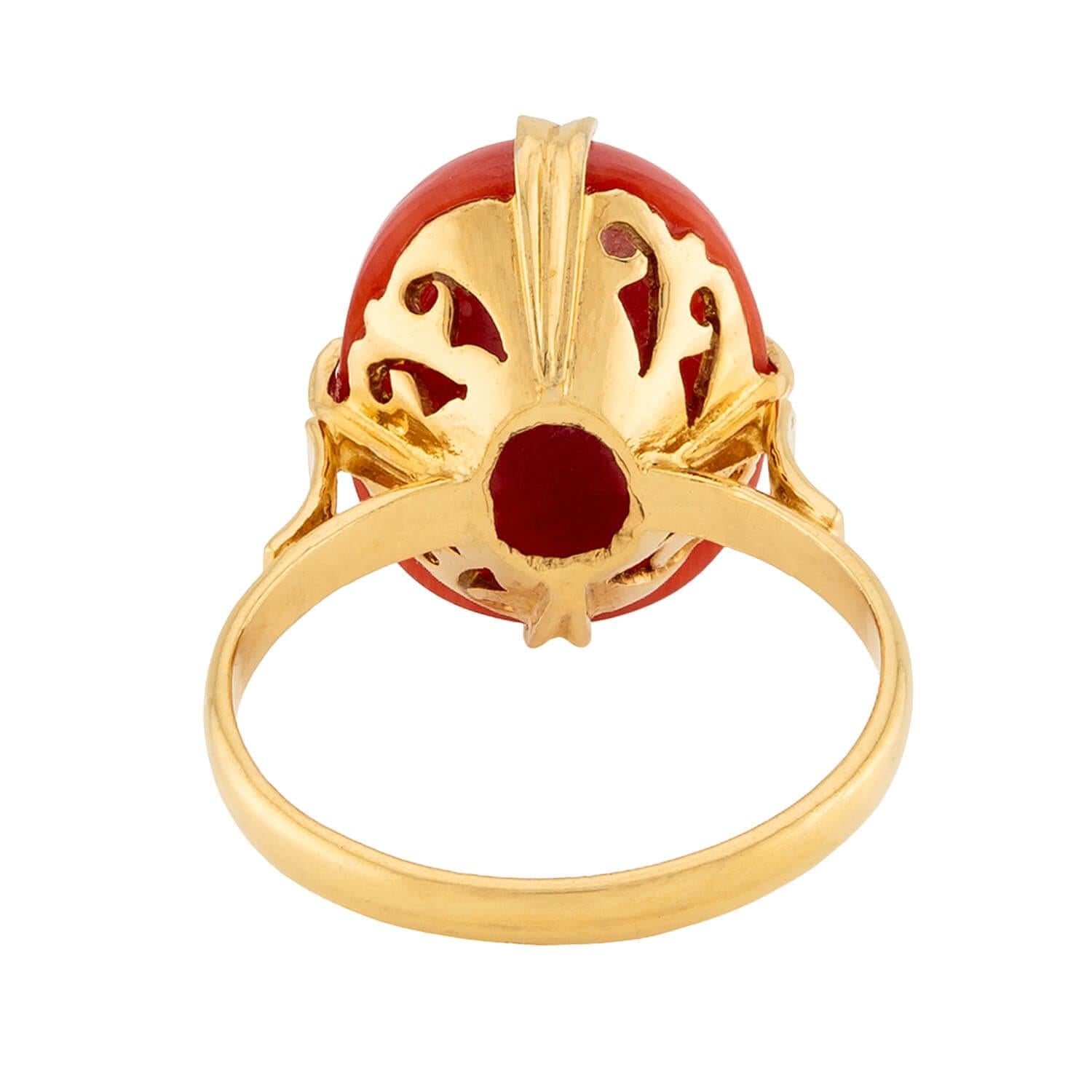Victorian 18k Coral Ring