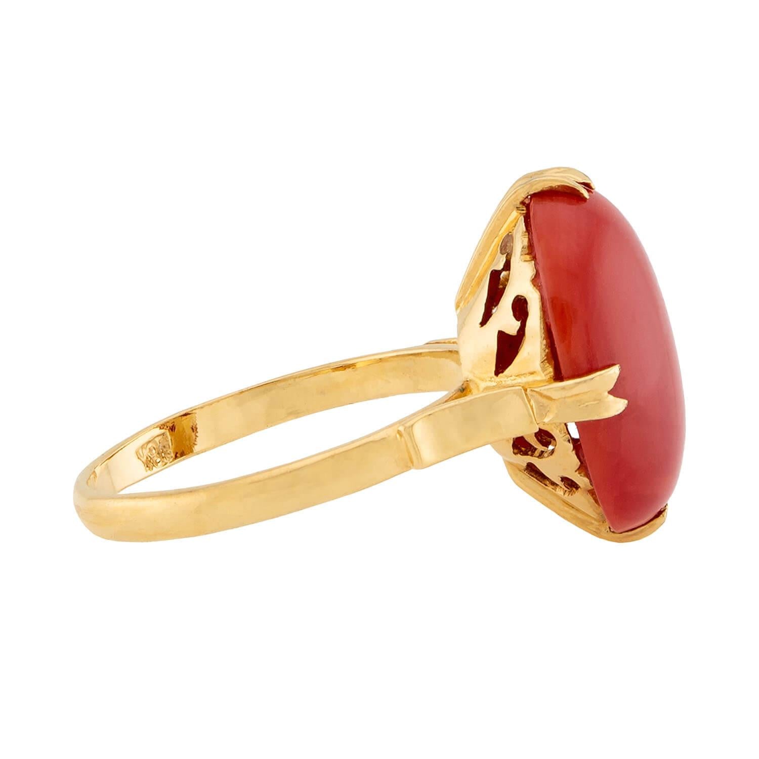 Victorian 18k Coral Ring