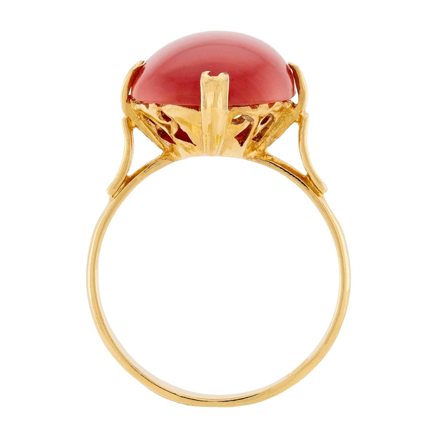 Victorian 18k Coral Ring