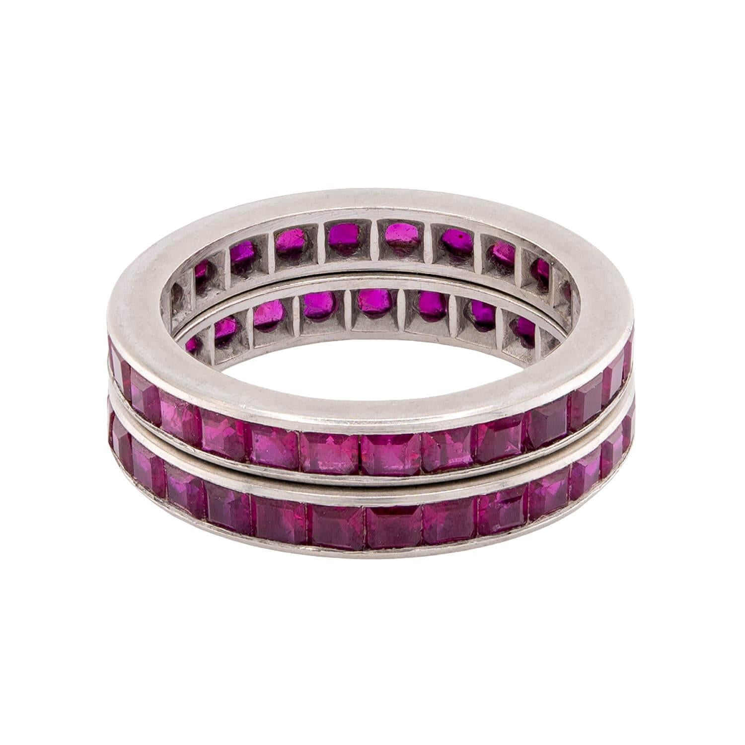 Art Deco 14k Ruby Eternity Bands