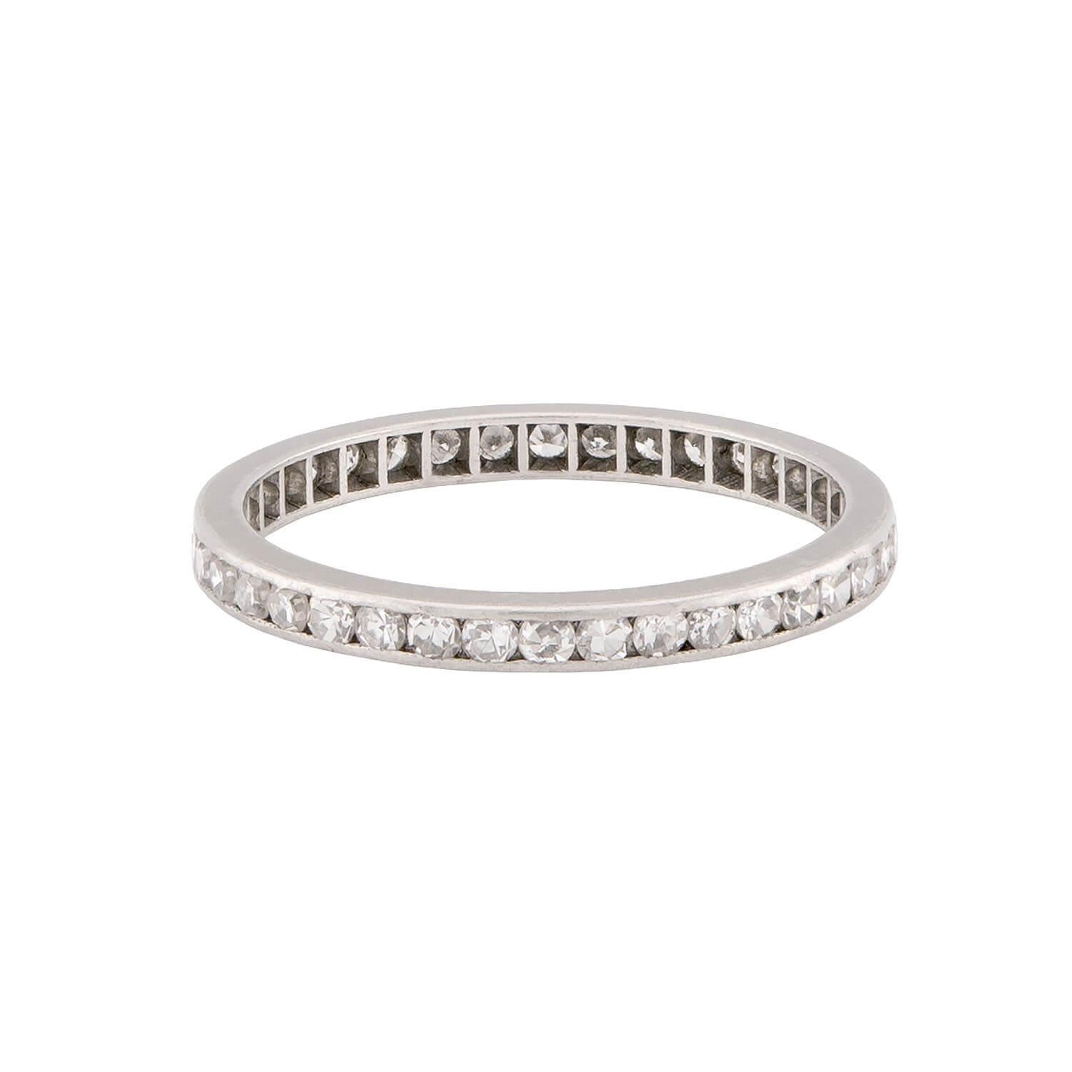 Art Deco Platinum Diamond Eternity Band